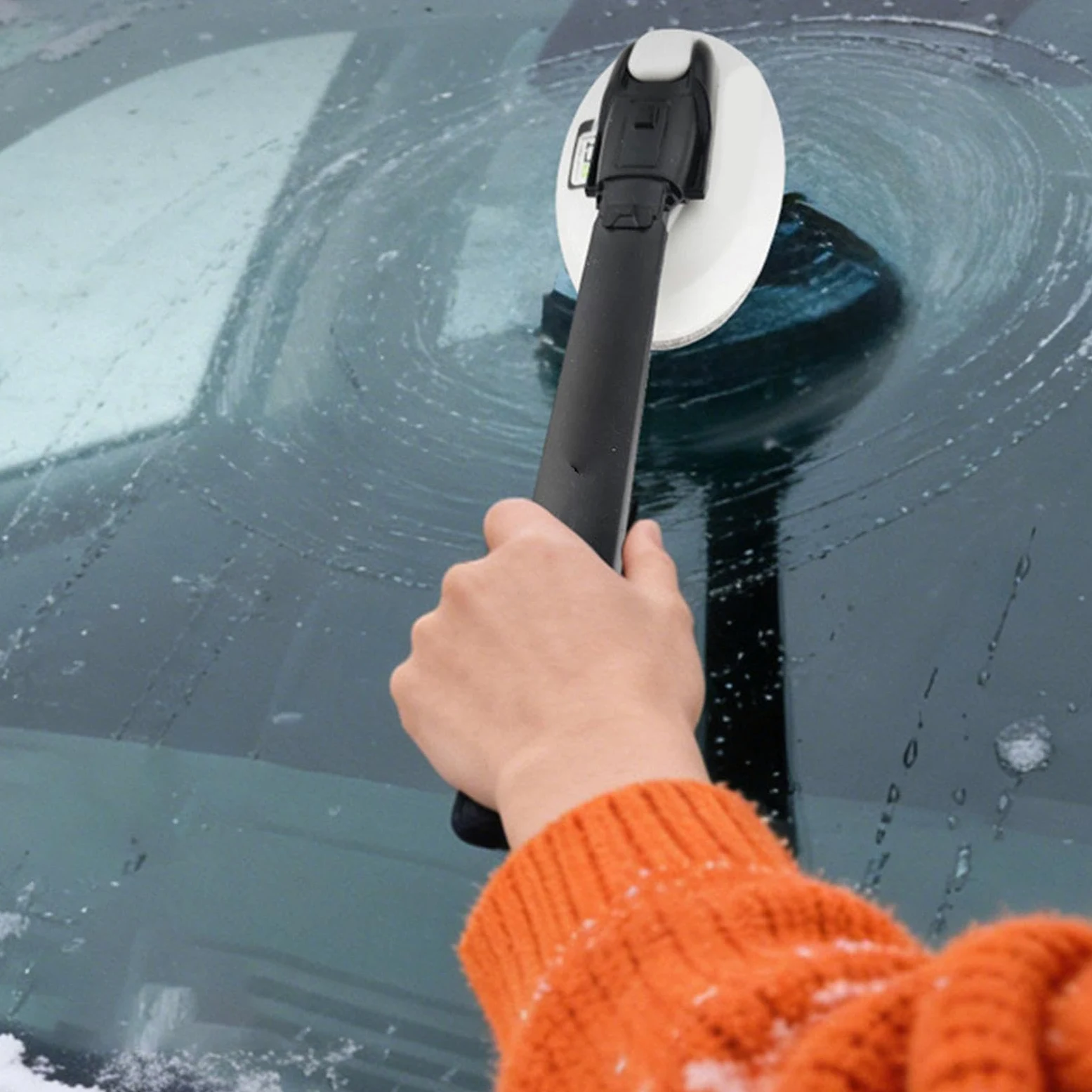 Quitapelícula para cristales coche Cepillo Limpiador Con Mango Largo | Limpiacristales 150 ml Precargado + 120 ml Recarga para conducción clara y espejo retrovisor