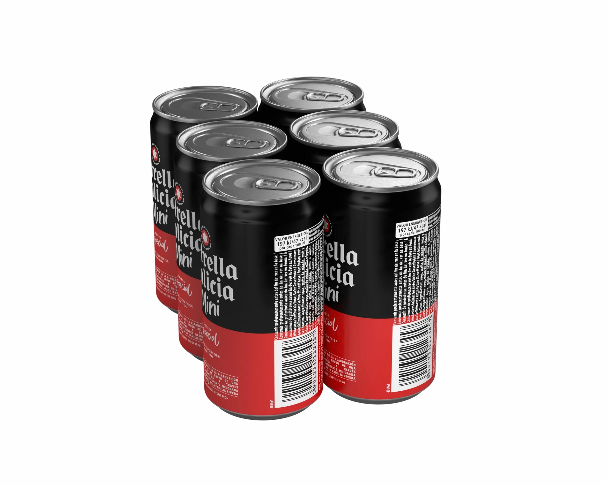 Estrella Galicia Especial Mini Cerveza Lager Premium Pack 24 Latas x 25 cl 5,5% Vol.