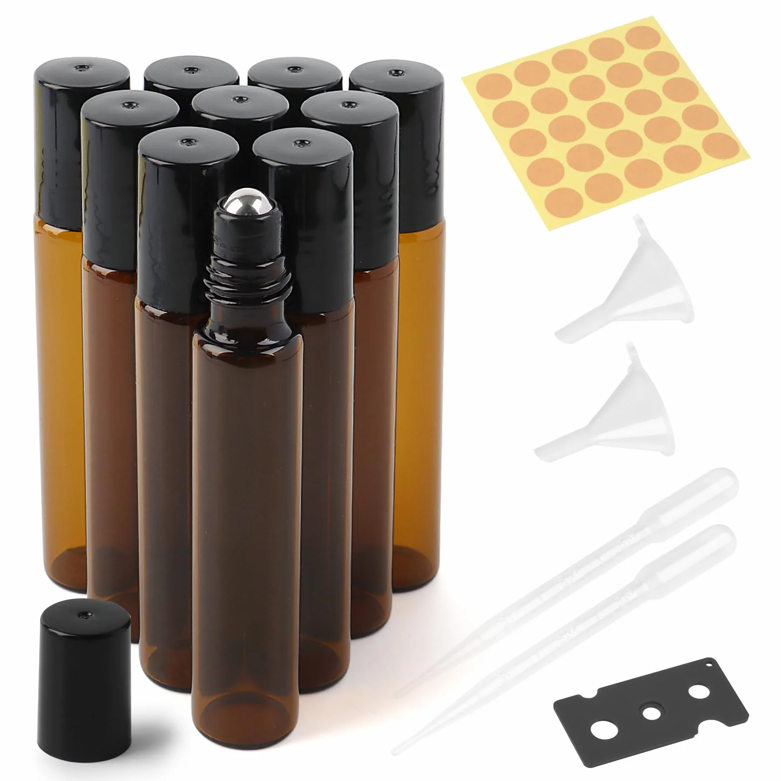 Botellas de vidrio roll-on vacías 10 ml para aceite esencial con rodillo inoxidable