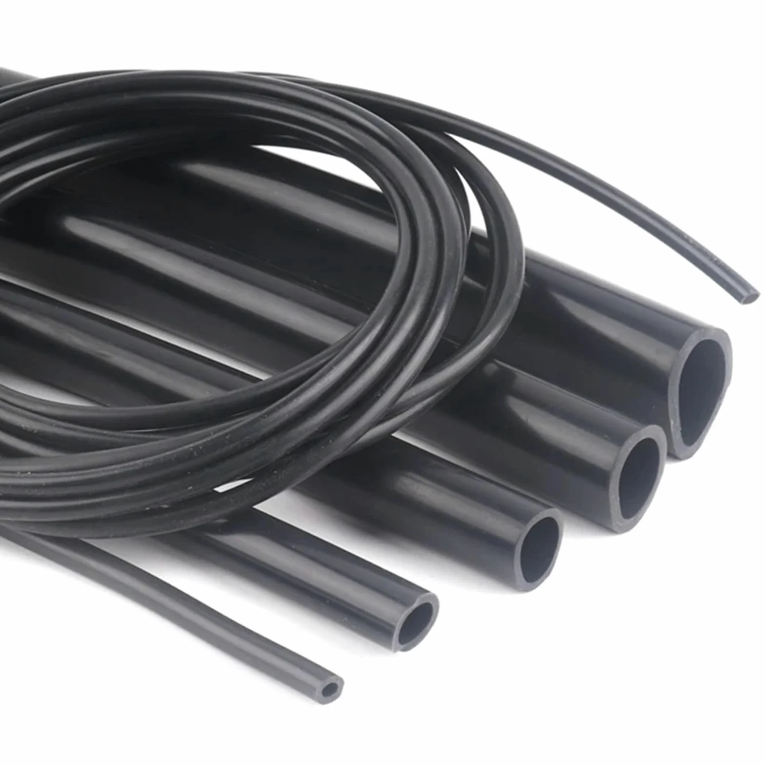 Tubo Gasolina Moto Juego de 1/3/5 metros de tubo de silicona negro flexible for bomba de aire de acuario, manguera de goma suave, resistente al calor, tubo for tanque de combustible de alta presión(5M