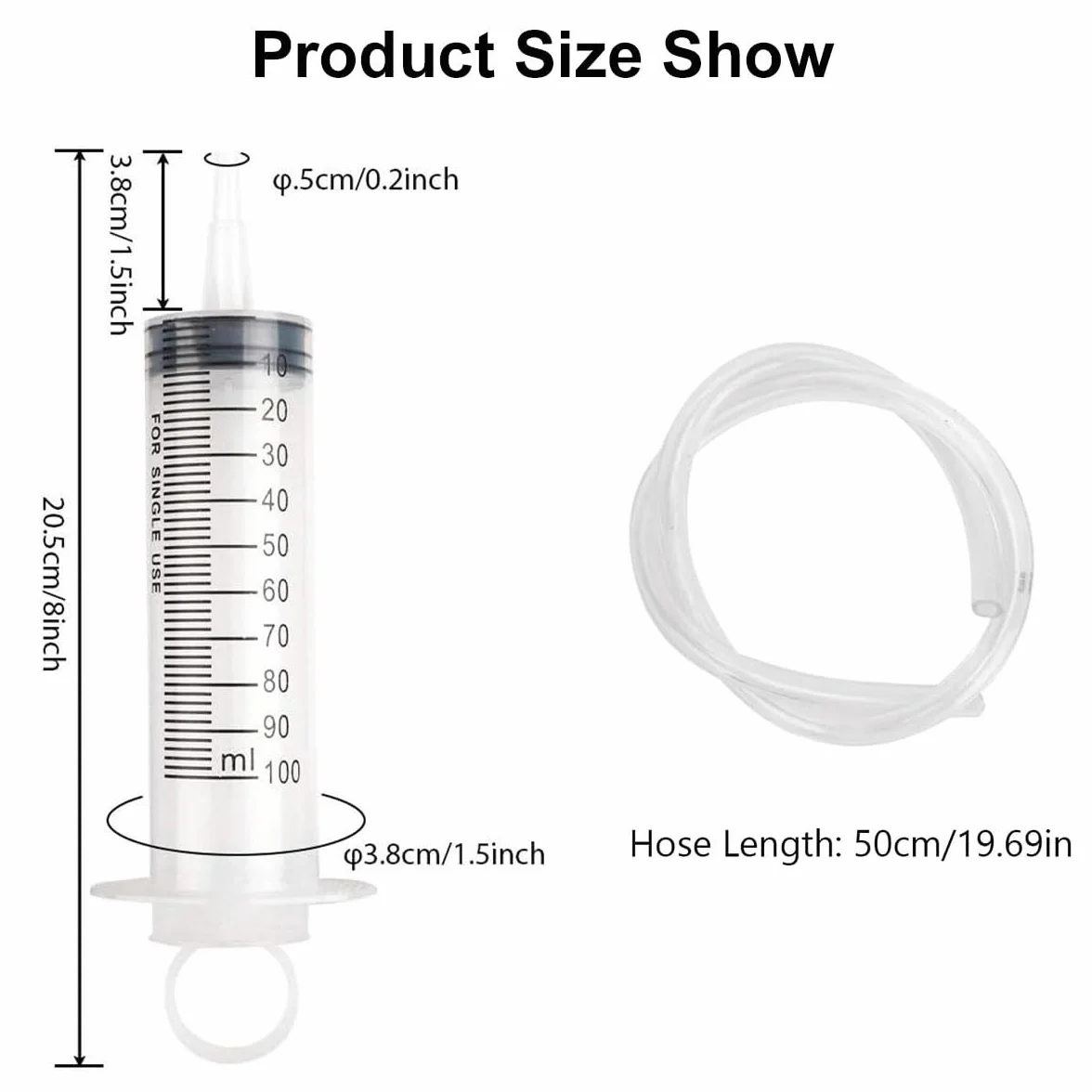 Kit de purga de freno de motocicleta con manguera de 50 cm, jeringa de embrague hidráulico 100 ml, sistema de disco para aceite