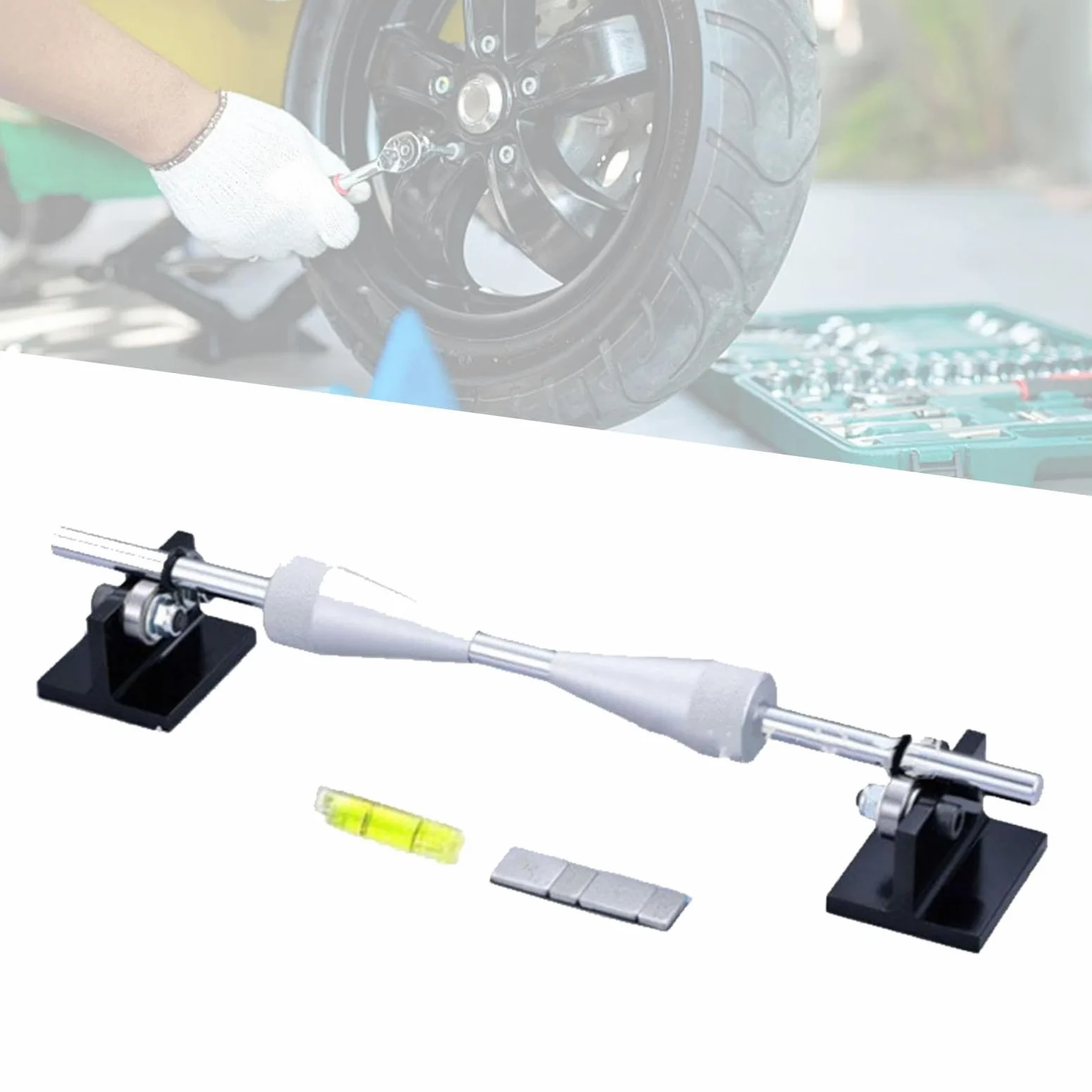 Equilibradora de Ruedas de Motocicleta Y Bicicleta, Herramienta de Equilibrado de Neumáticos, Accesorios para Taller de Remolques Y, Herramien