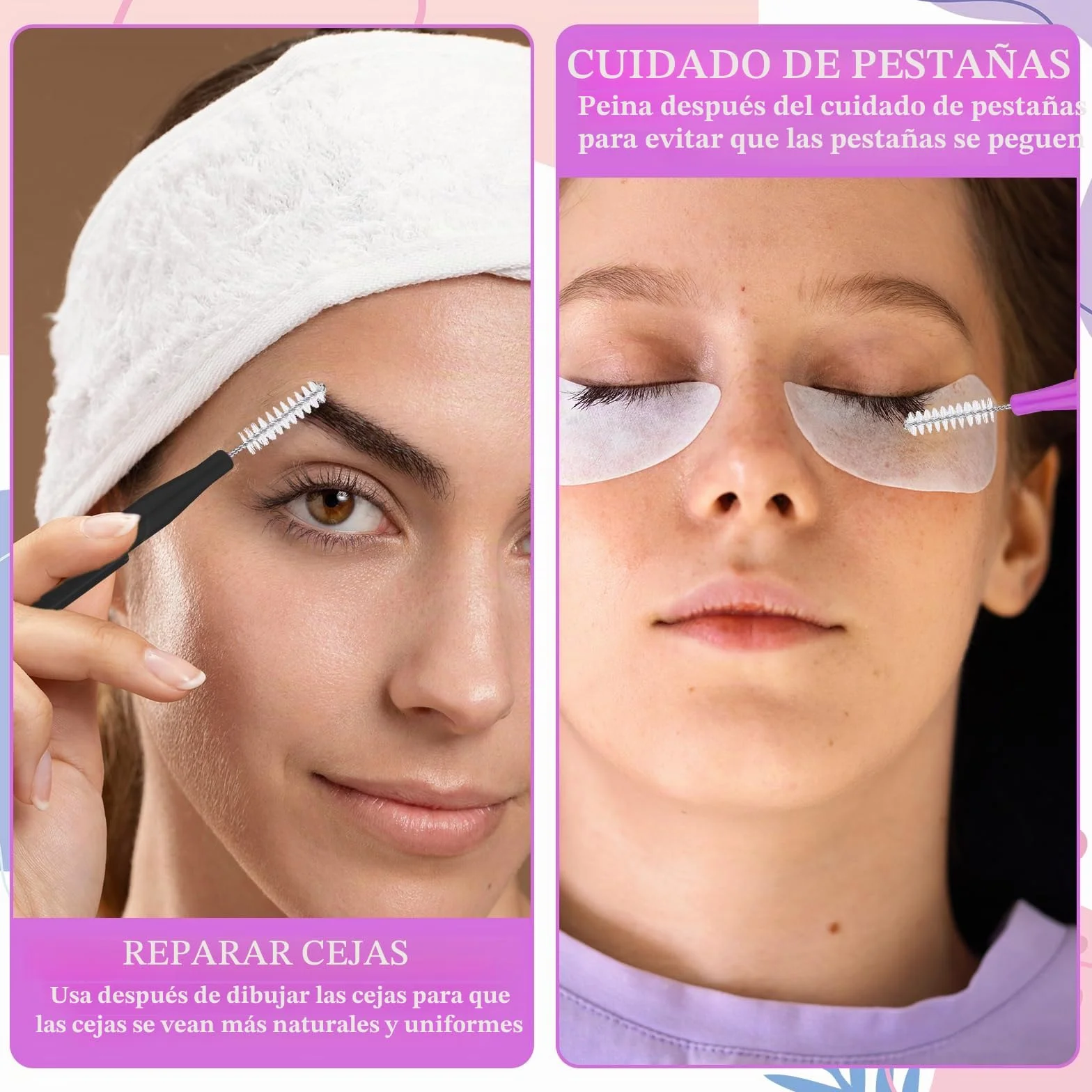 Prasacco cejas y pestañas 50 unidades peine multifunción laminación cejas elevación pestañas herramientas extensión