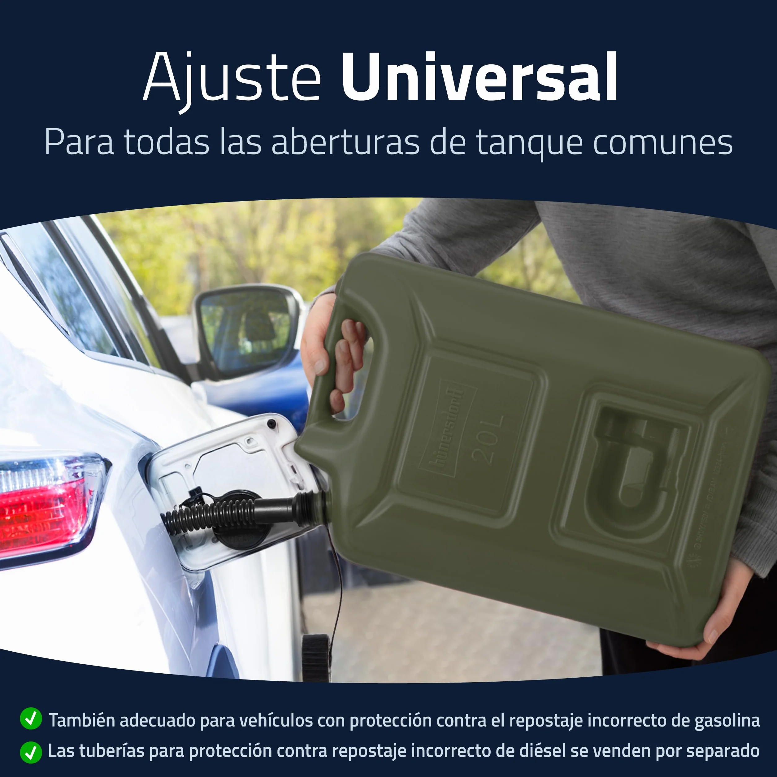 Hünersdorff 802010 Bidón para Carburante, Verde, 20 l