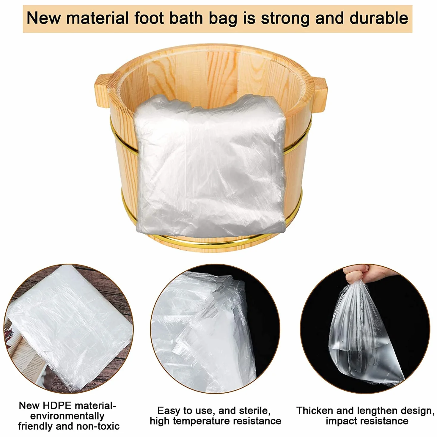 Fundas de plástico para pedicura de spa bolsas de baño protección de pediluvio 80 unidades