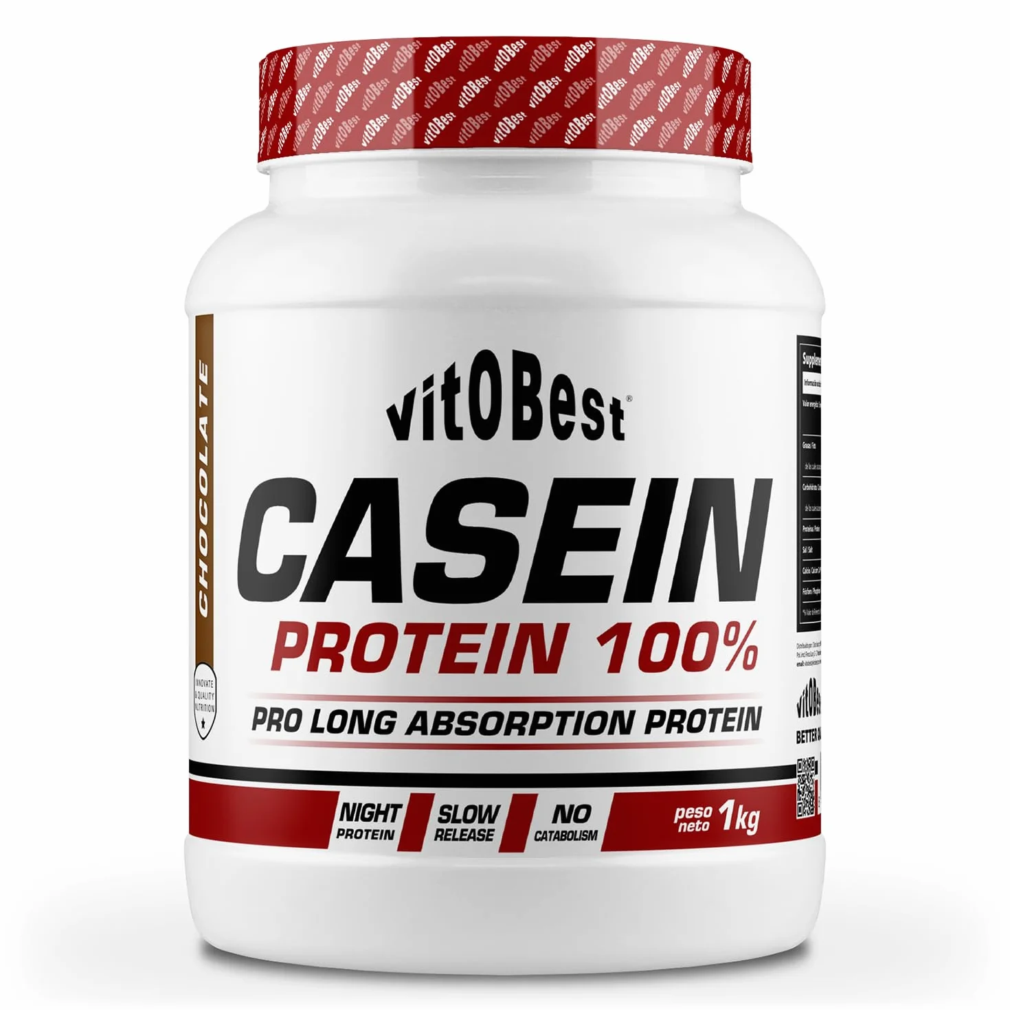 VITOBEST Casein Protein 100% Proteínas Suplemento Chocolate 1 kg
