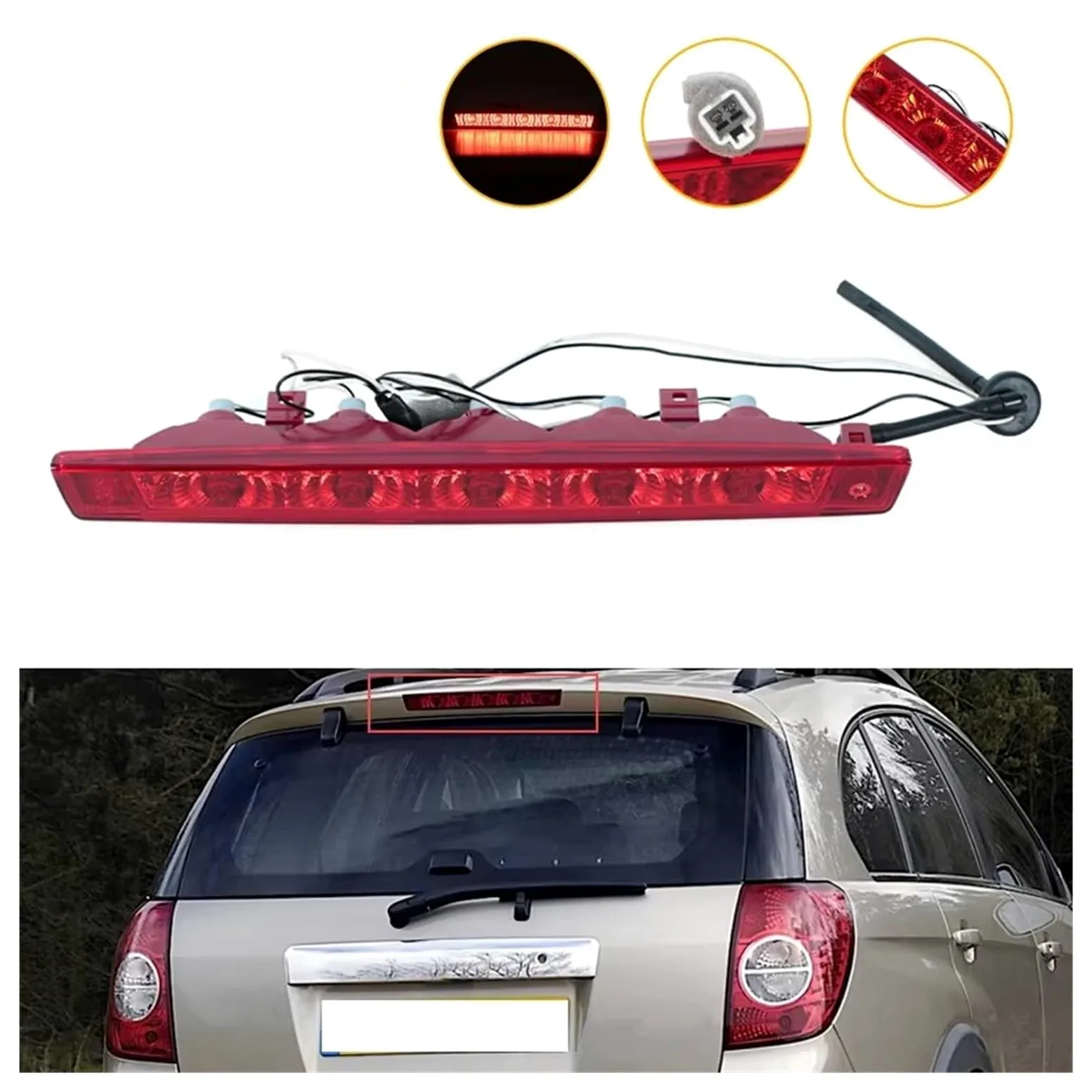 Tercera luz Freno Trasera Para Chevrolet Para Captiva 2008 2009 2010 2011 2012 2013-2015 Tercera Luz Trasera Freno 96626968 Coche De Alto Nivel Trasera LED Freno Stop