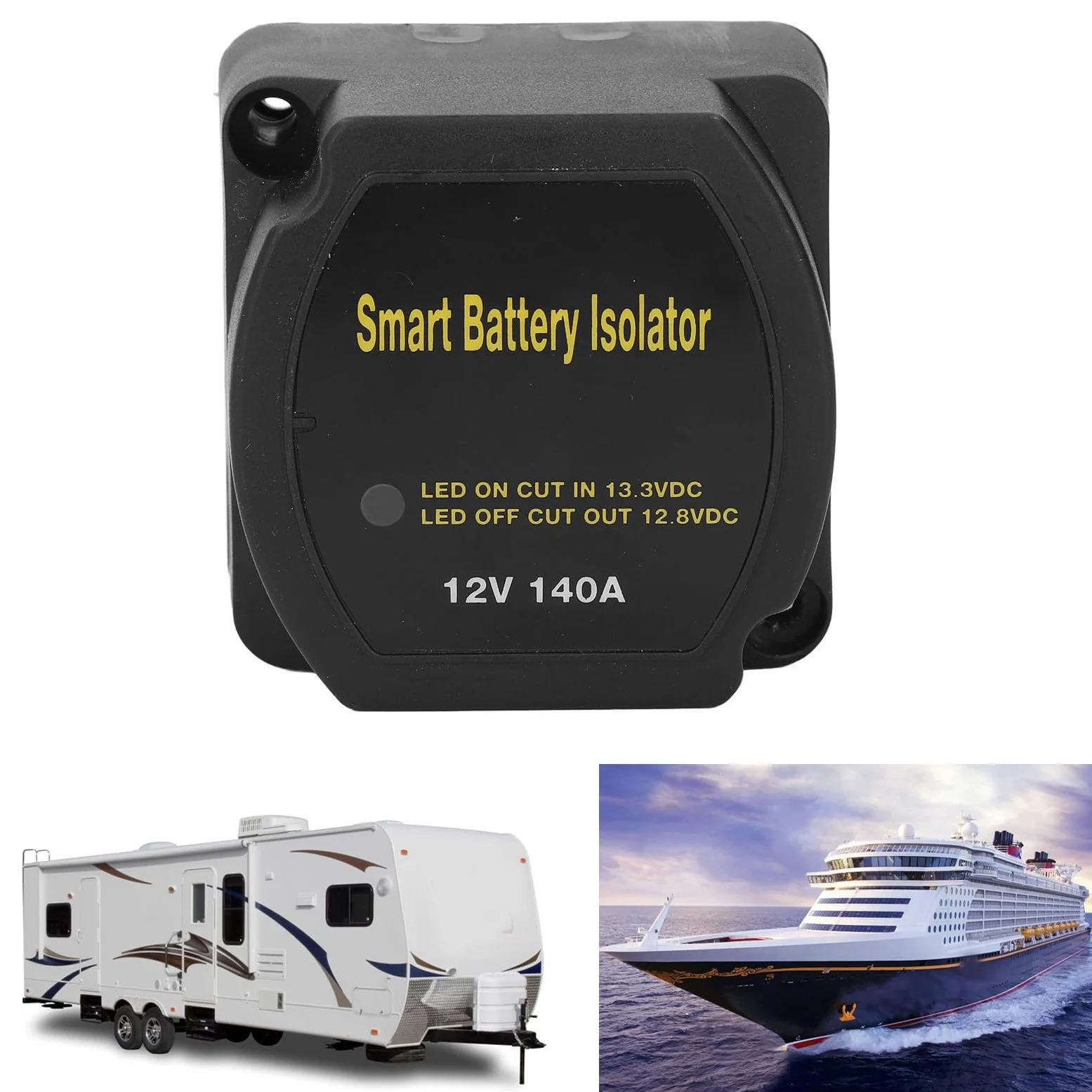 Kit de Aislador de Batería Dual de 12 V, relé de Carga Dividida Eficiente para Camión, RV, ATV, SUV, Barco