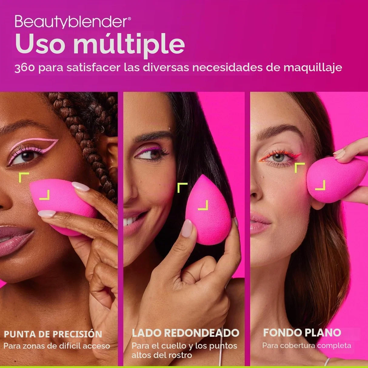 Beautyblender® Original Rosa Esponja de Maquillaje Mezcla Bases Polvos Cremas Reutilizable Lavable