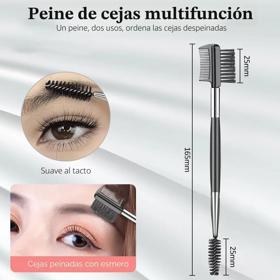 Cepillo para pestañas peine separador herramientas profesionales maquillaje ojos (juego de 3)