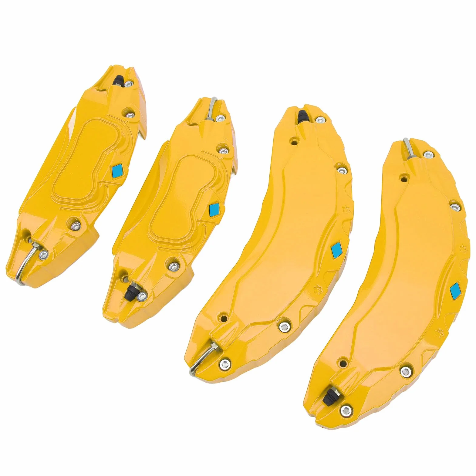 SIXRUN Cubiertas de Pinza de Freno de Coche de Aleación de Aluminio, Repuesto de Moda para Ruedas Modelo 3 de 18 y 19 Pulgadas, Kit de Instalación de 4 Piezas Incluido (Yellow)