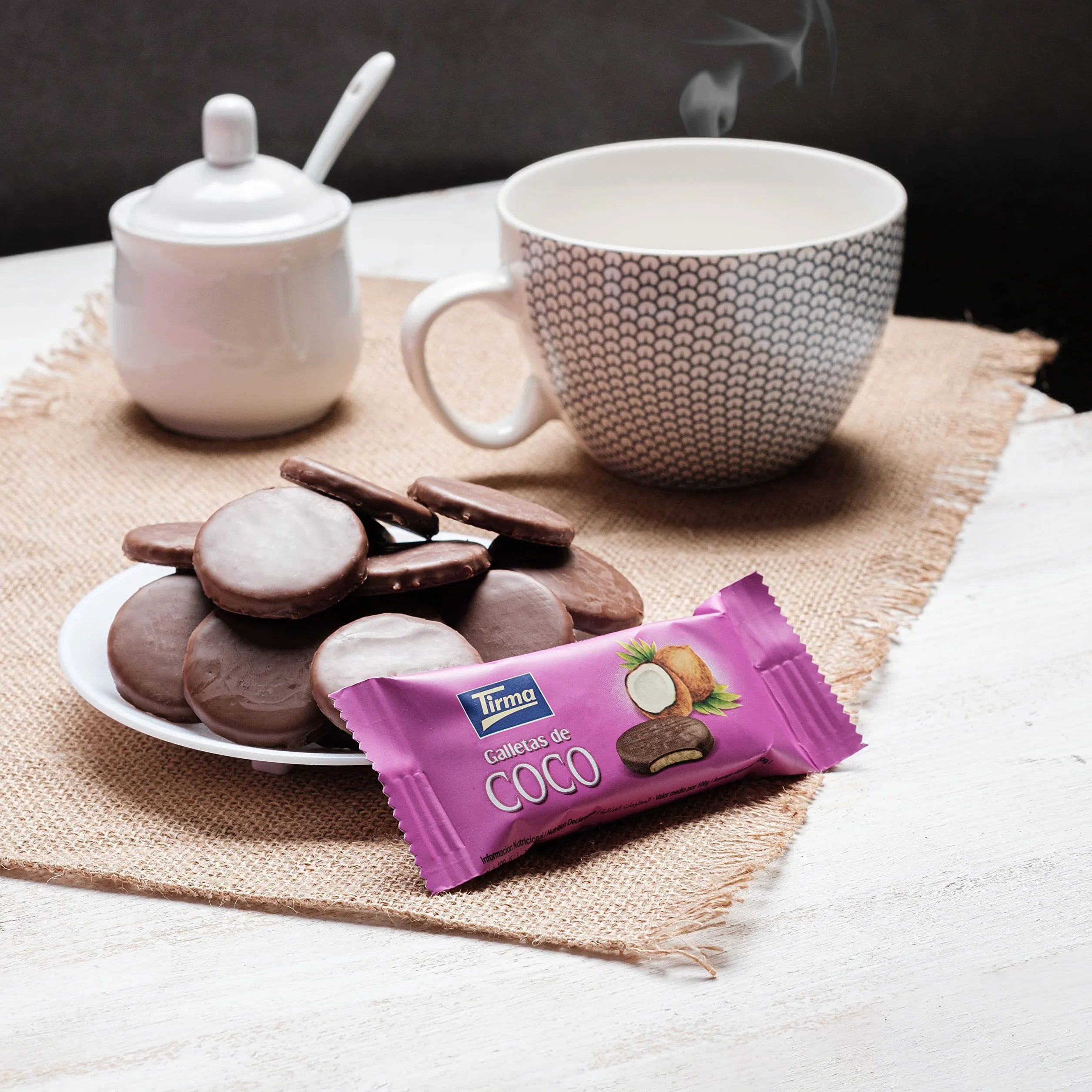 Tirma Galletas con Coco Bañadas en Chocolate con Leche 200g Snack Dulce Canario