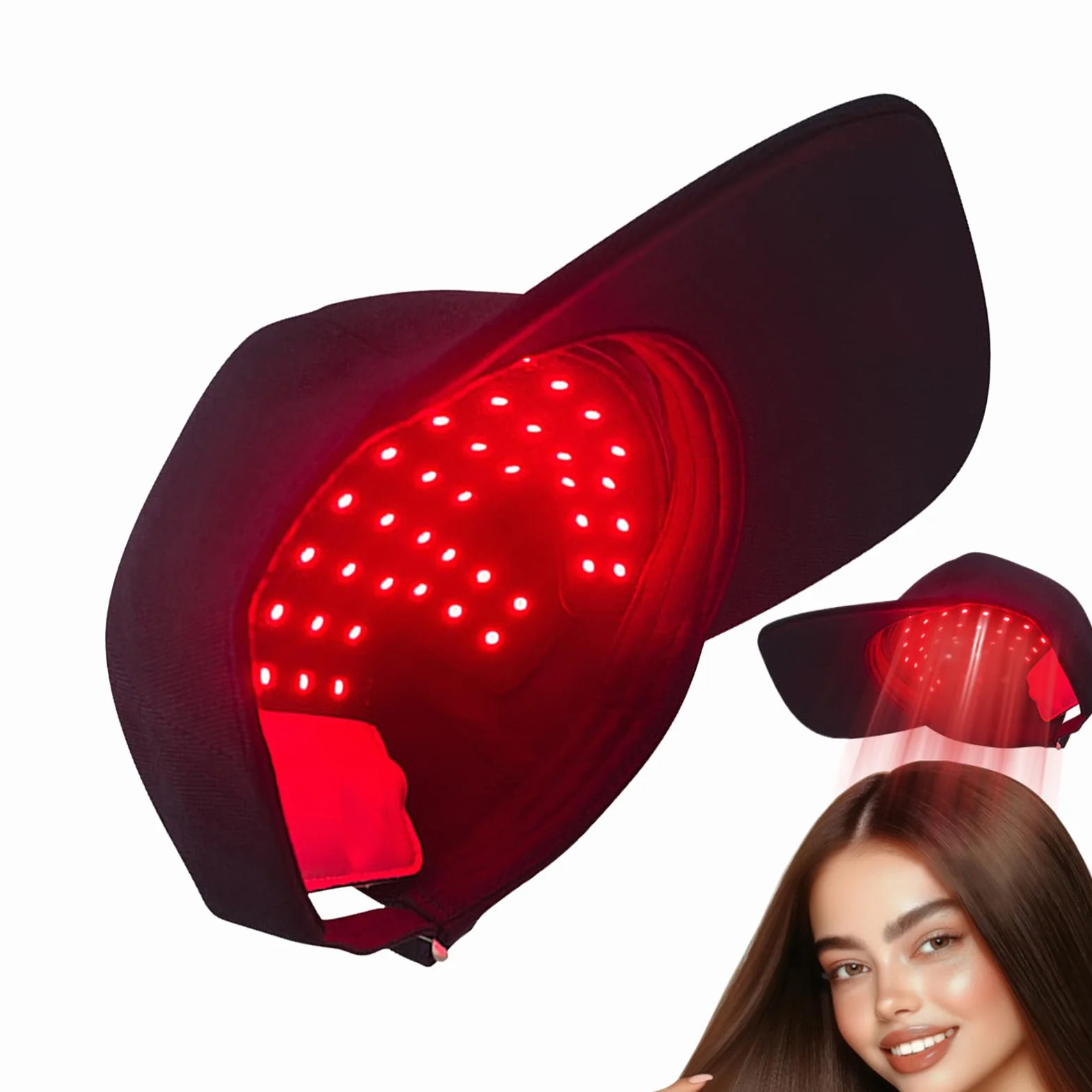 Gorra crecimiento cabello LED infrarrojo reduce alopecia desprendimiento