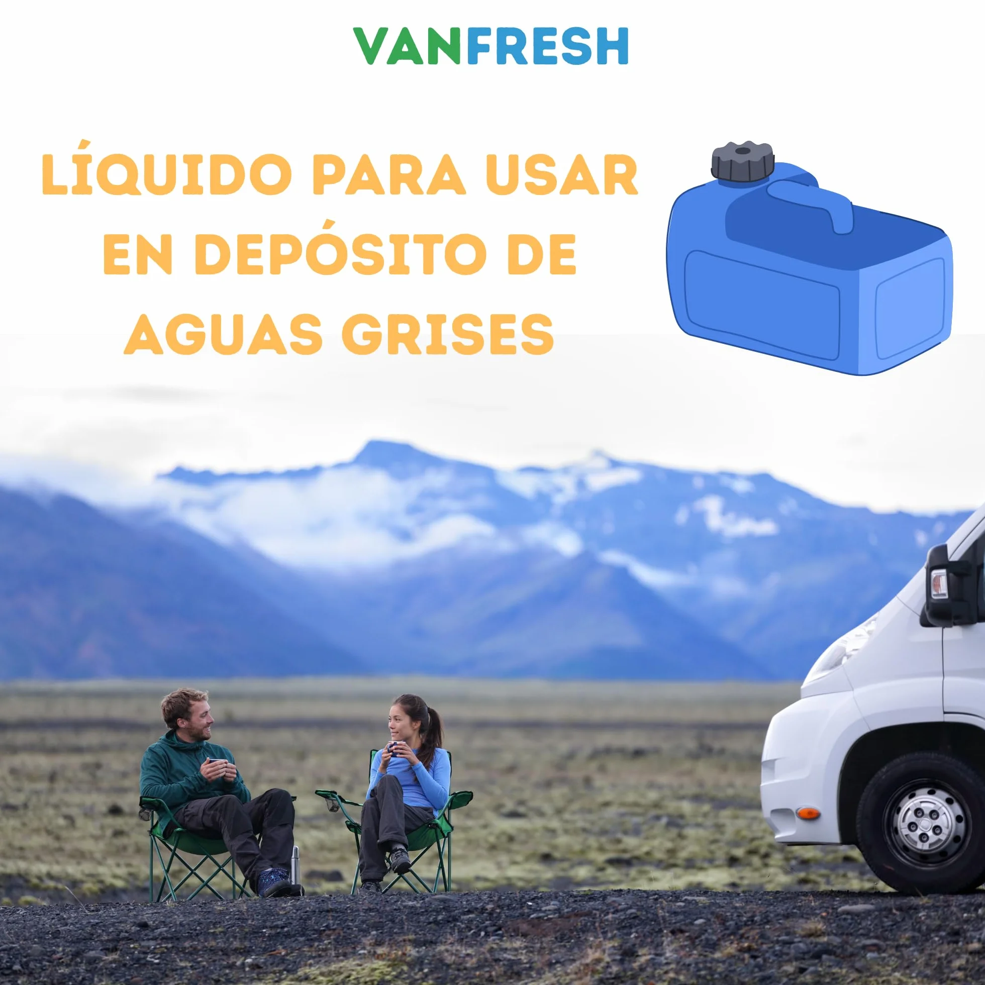 VanFresh Tank Fresh – Líquido para Depósito de Aguas Grises 5L | Elimina Malos Olores, Limpieza y Mantenimiento de Tanques de Autocaravanas, Caravanas y Barcos | Alta Eficacia y Acción Prolongada