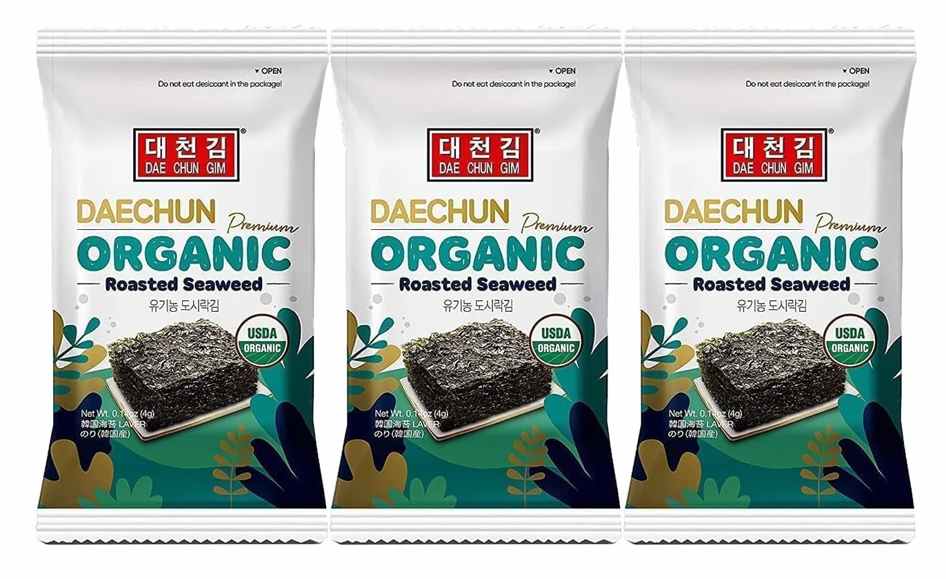 Seba Garden Organic DAECHUN(Choi's1) Snacks Original Nori Leaf Korea Premium 6 Pack