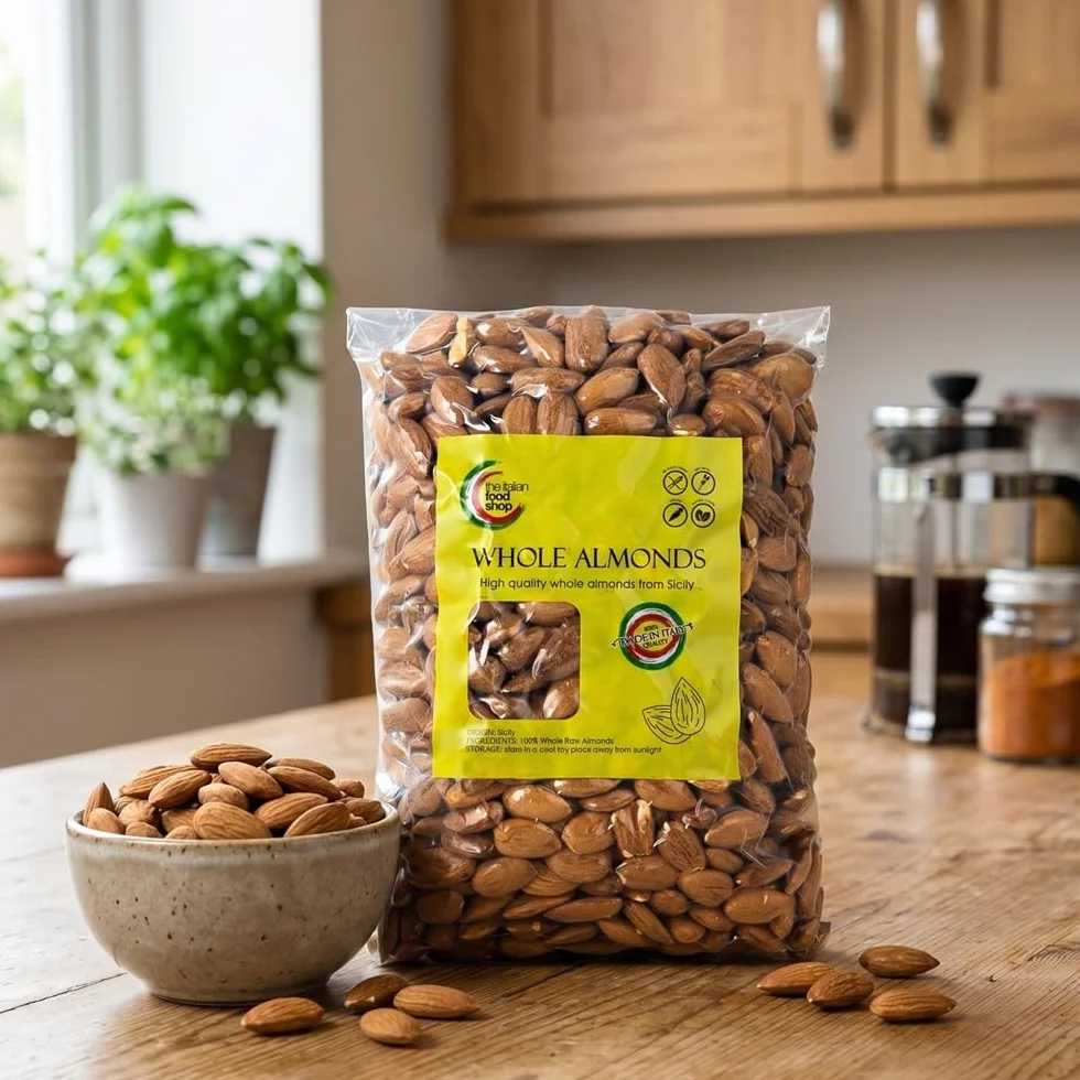 Almendras Crudas sin Cáscara 1Kg Natural Origen Italia Enteras Sin Sal Sin Gluten