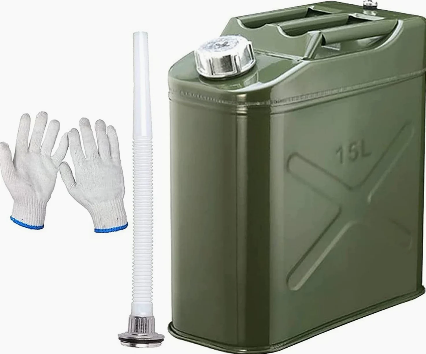 bidón, Bidones de gasolina metal engrosado 15 l, bidón portátil for combustible, ideal for transporte, almacenamiento, viajes, camping y repuestos diésel