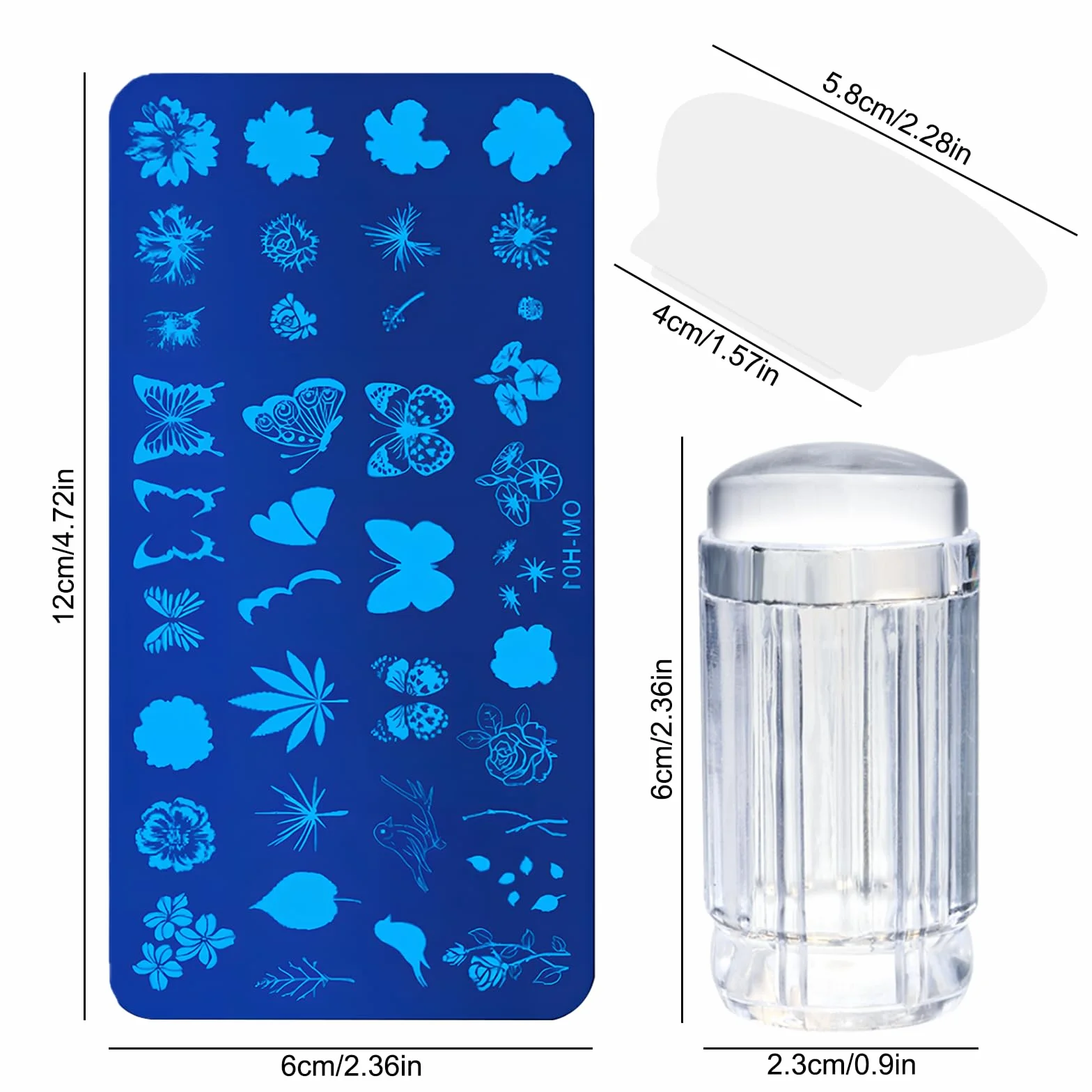 Kit de Estampación para Uñas 7 Piezas Nail Art Stamping Plates Estampador y Raspador