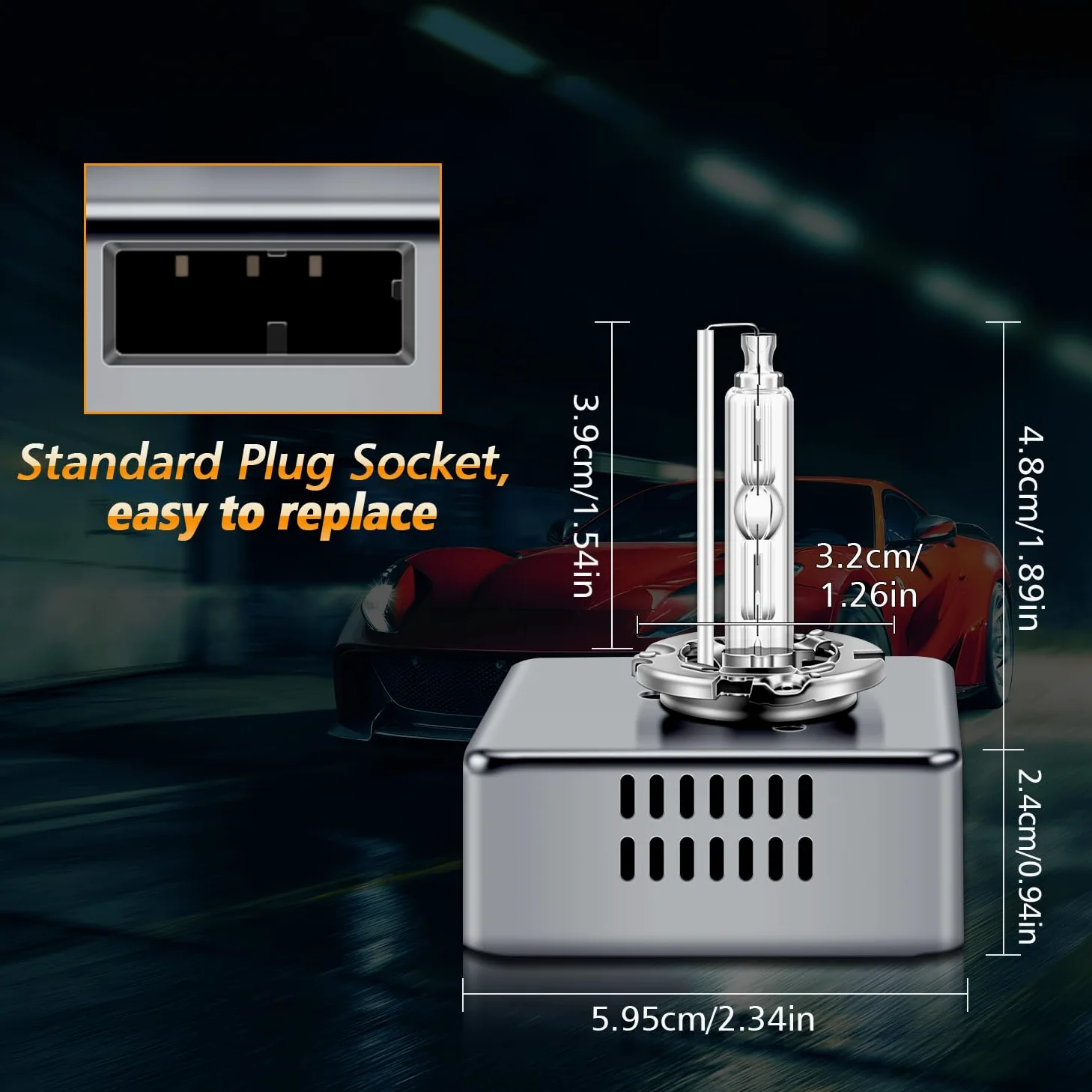 Bombillas Xenón D5S 25W 6000K Blanco Puro 12V HID Faros Coche Alto/Bajo, 2 Unidades