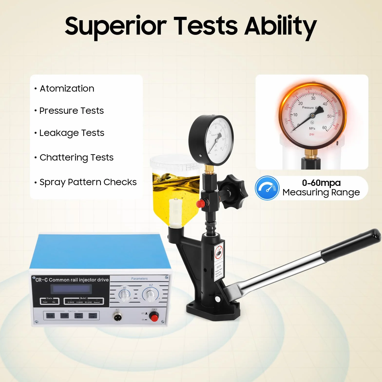 Injector Detector, 220 V Common Rail Injector, Multifunction BedrüCkend Fuel TestTest, con chip de control, para una variedad de marcas de inyectores