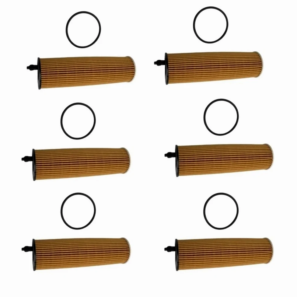 Kit de filtro aceite motor A6541801100 compatible con Mercedes W205, W213, W222, W247, Clase A, B180, C180d, G, GLC y GLE Filtro de Aceite para Coche(6pcs)