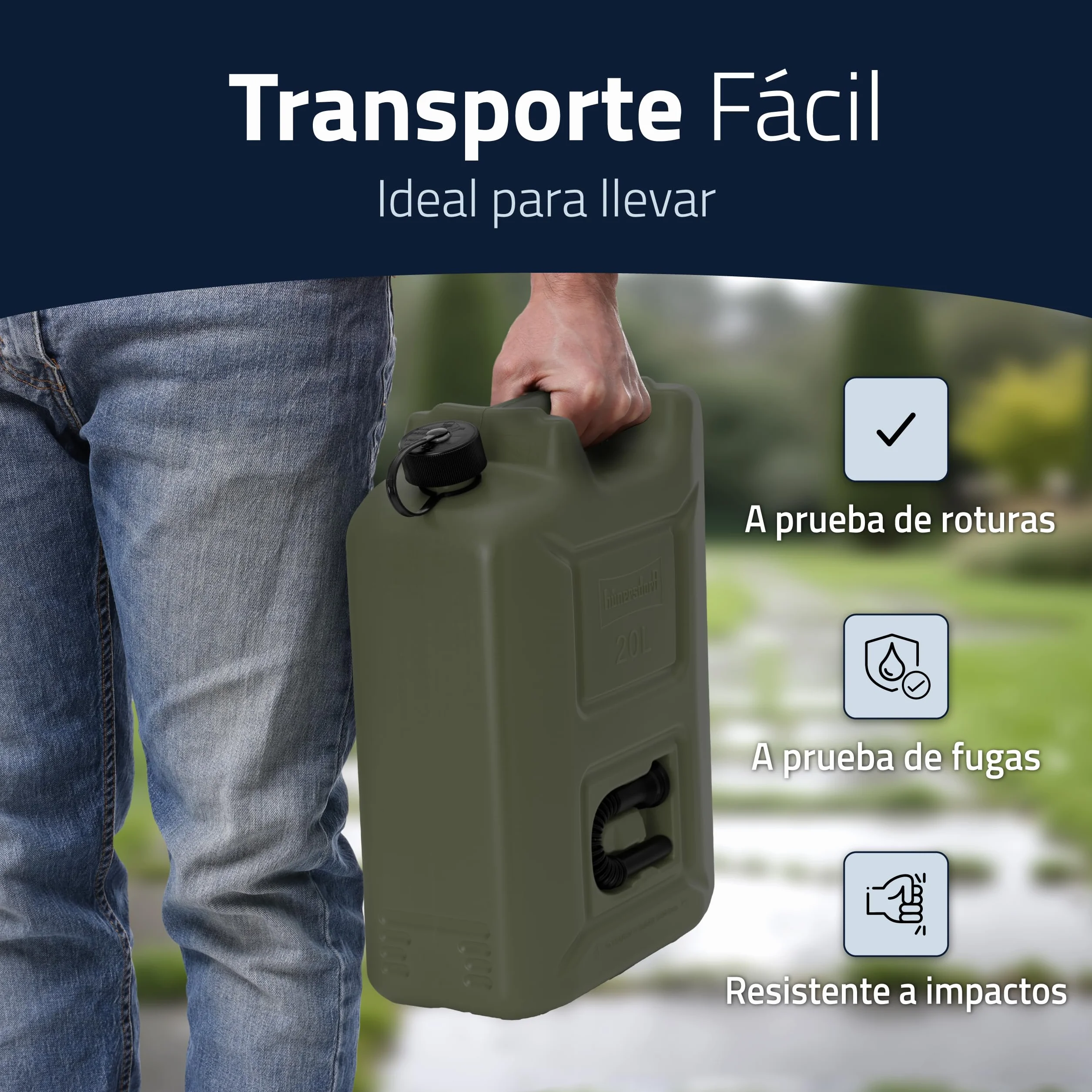 Hünersdorff 802010 Bidón para Carburante, Verde, 20 l