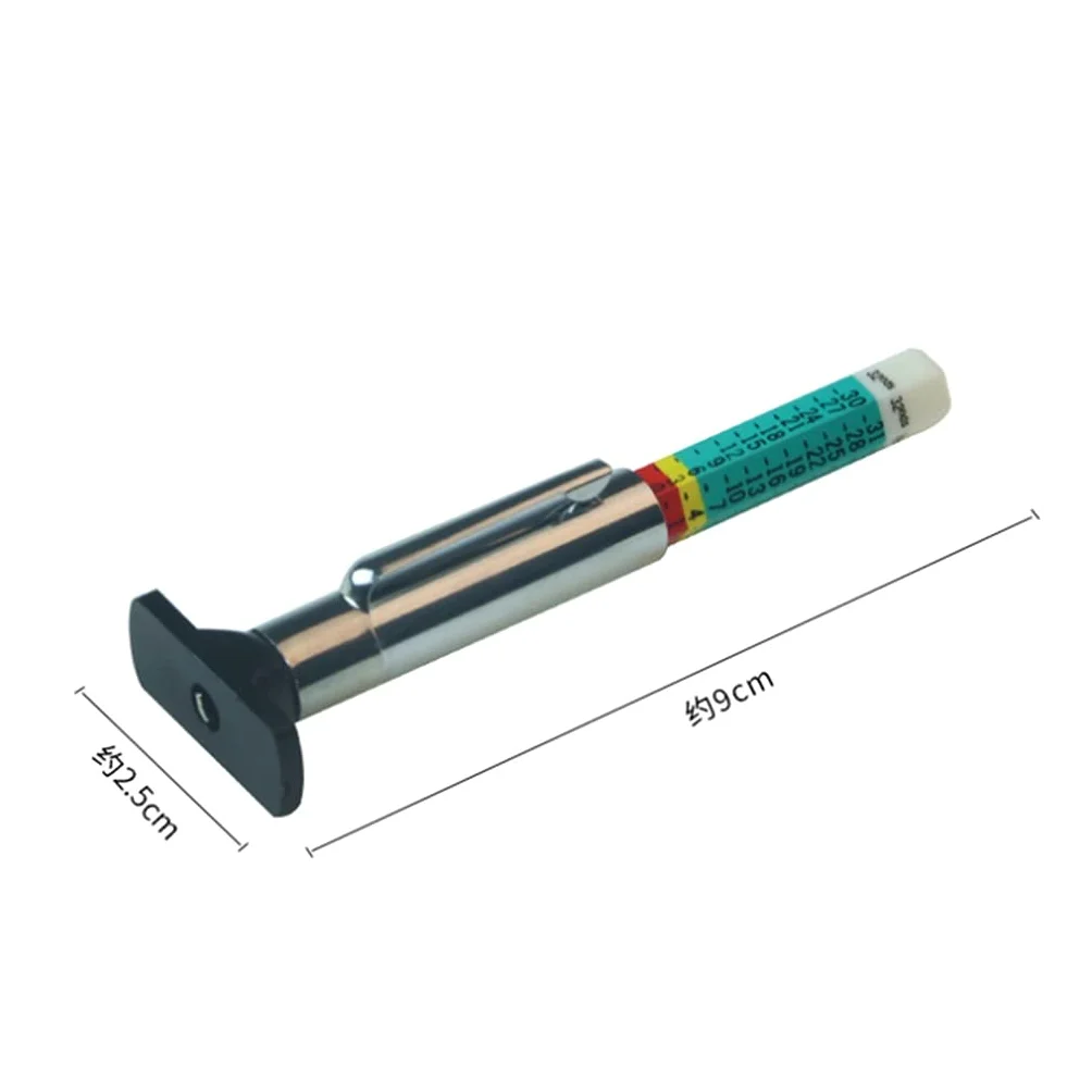 Probador de la banda de rodadura de la profundidad del neumático del mini automóvil Herramienta de detección de espesor del patrón del neumático métrico universal Medición automática del neumático de