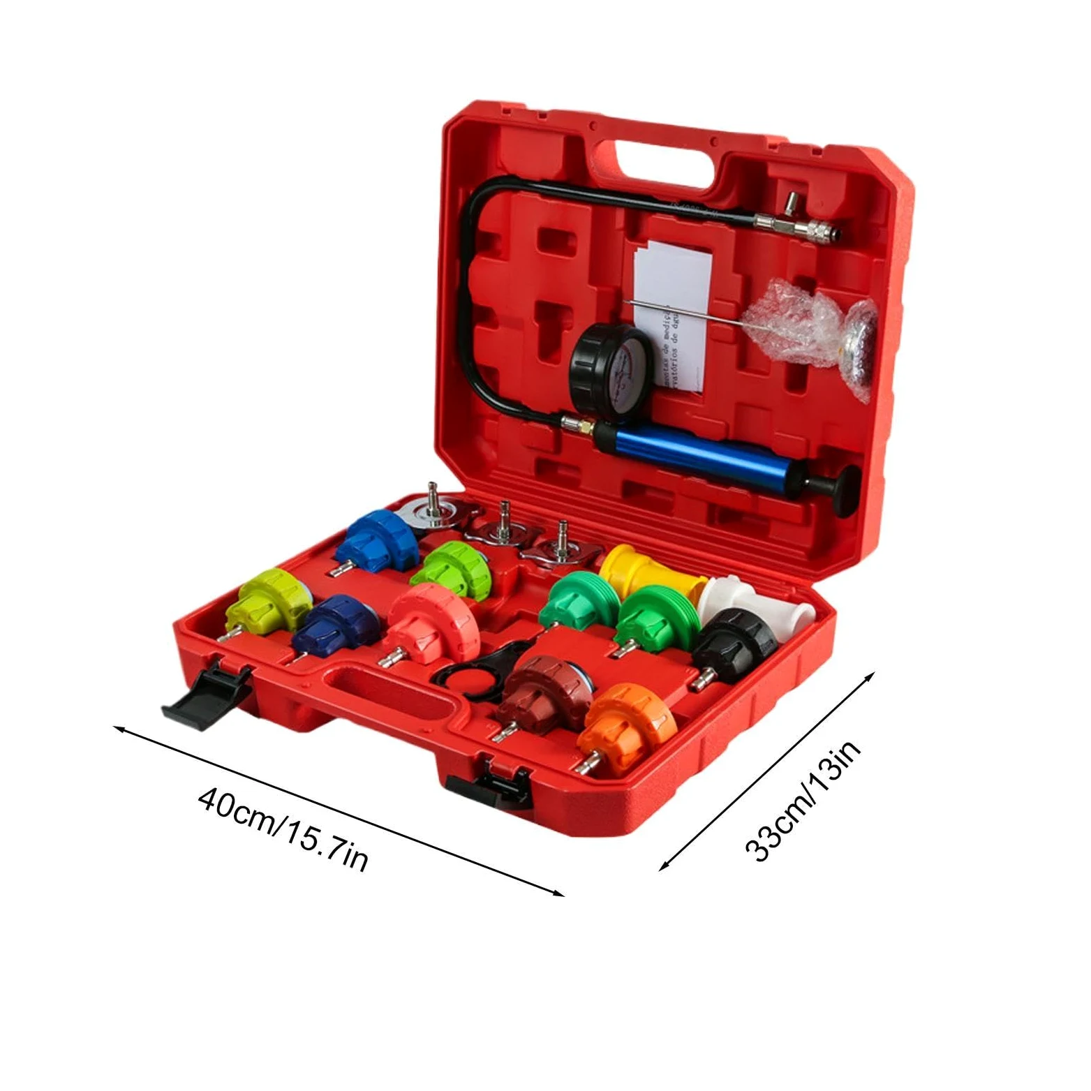 Kit de prueba presión radiador Herramientas de Llenado por Vacío para | Detector de fugas presión refrigerante automotriz Para Vehículo, Camión, Tanque Agua, Motor,