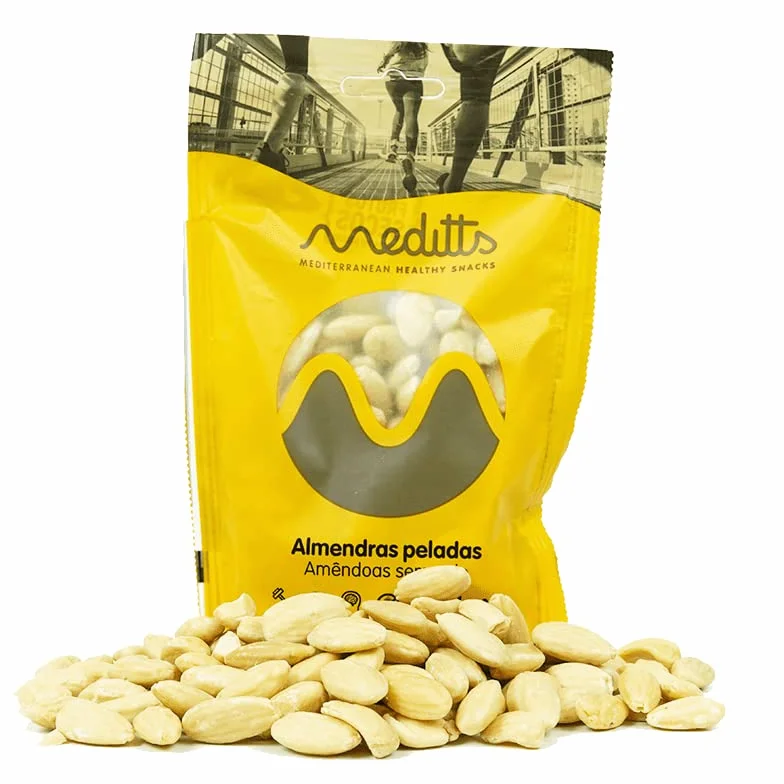 Almendras Peladas 1kg Meditts Enteras Crudas Sin Cáscara Sin Sal Sin Gluten
