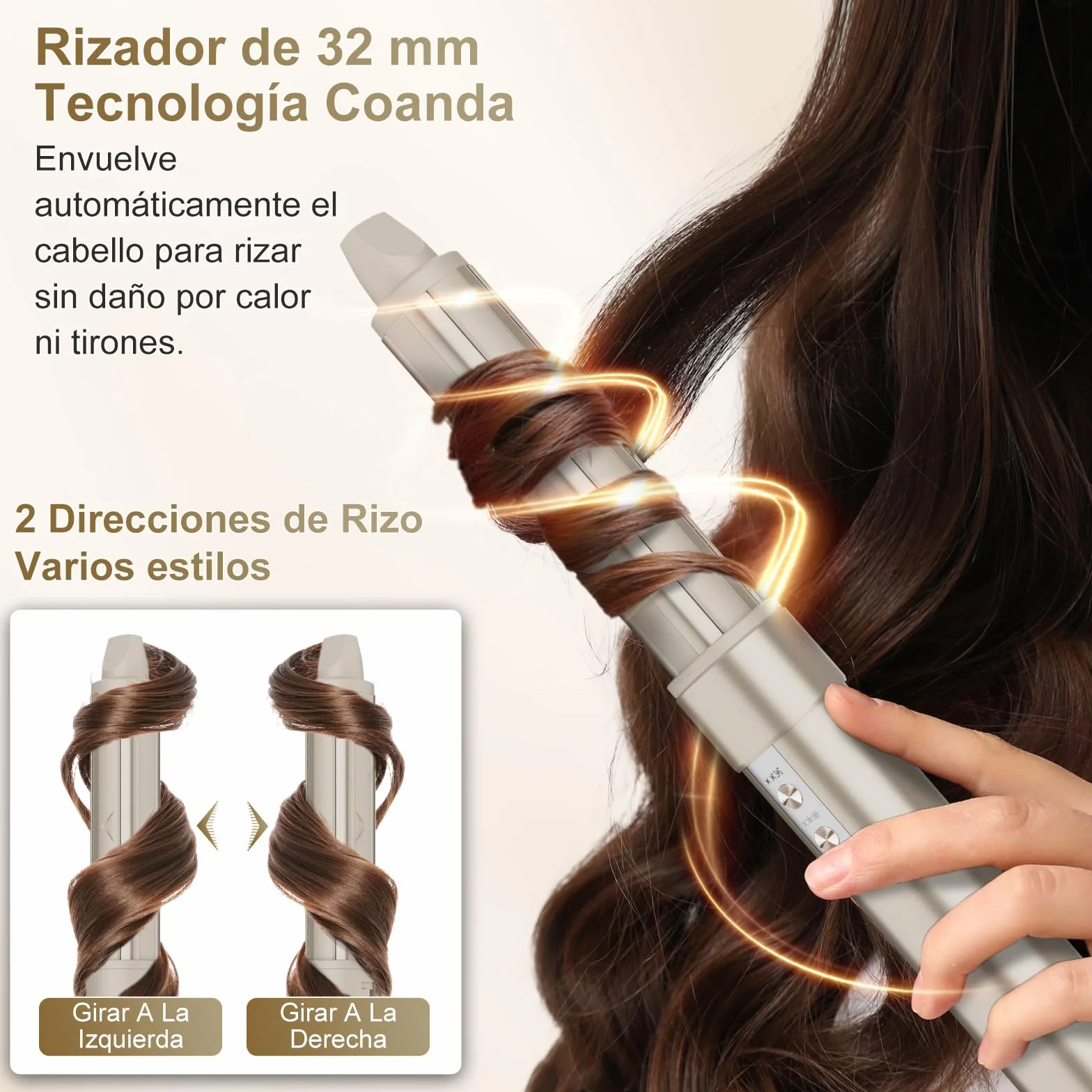 7MAGIC Moldeador Pelo 6 en 1, Secador Cepillo Alisador 1300W, Efecto Coanda, Cuidado iónico