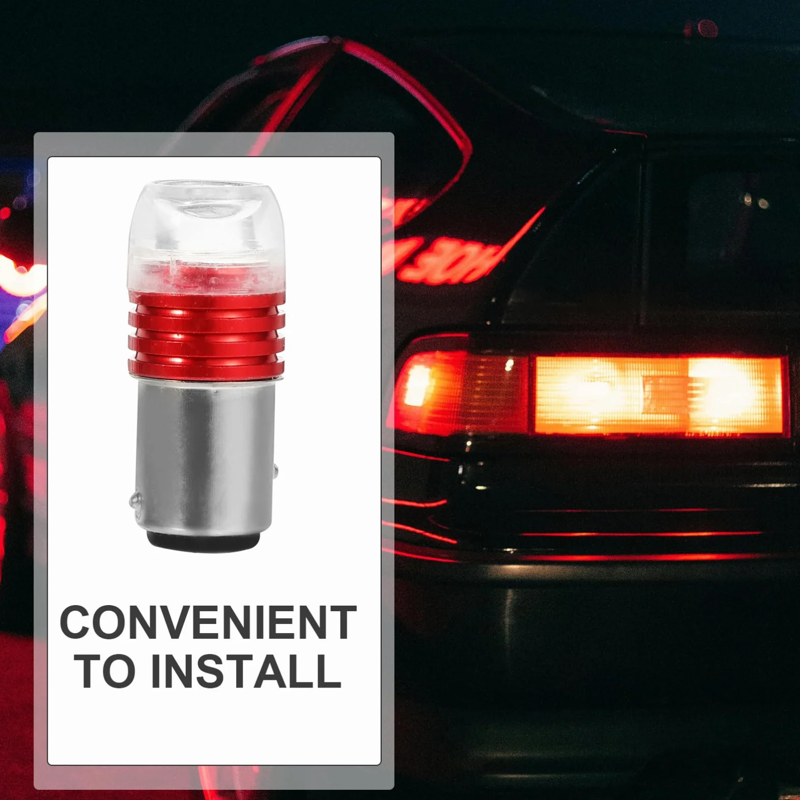 Garneck LED de Aluminio Bombillas para Moto Motocicleta Traseras 2 12v Eléctrica Instalación de 3w Rojo Fácil Aleación y Vidrio Pack para Accesorios