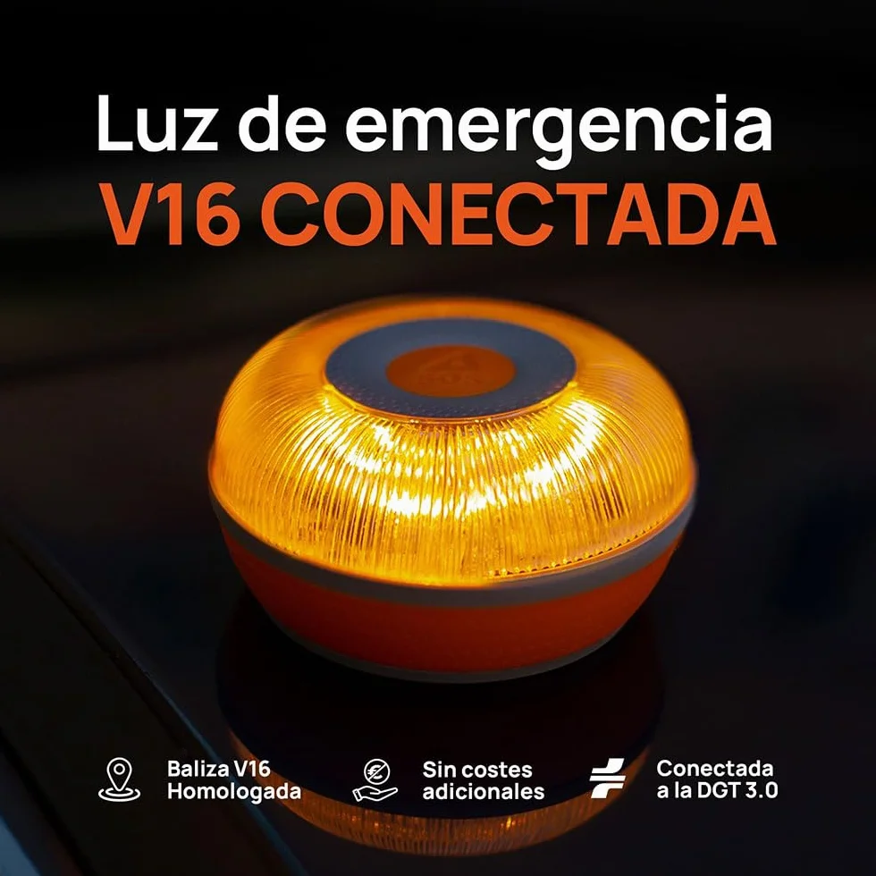 V16 Luz de Emergencia LED Homologada DGT 3.0 IP54 Base Imantada + Set Mini Primeros Auxilios