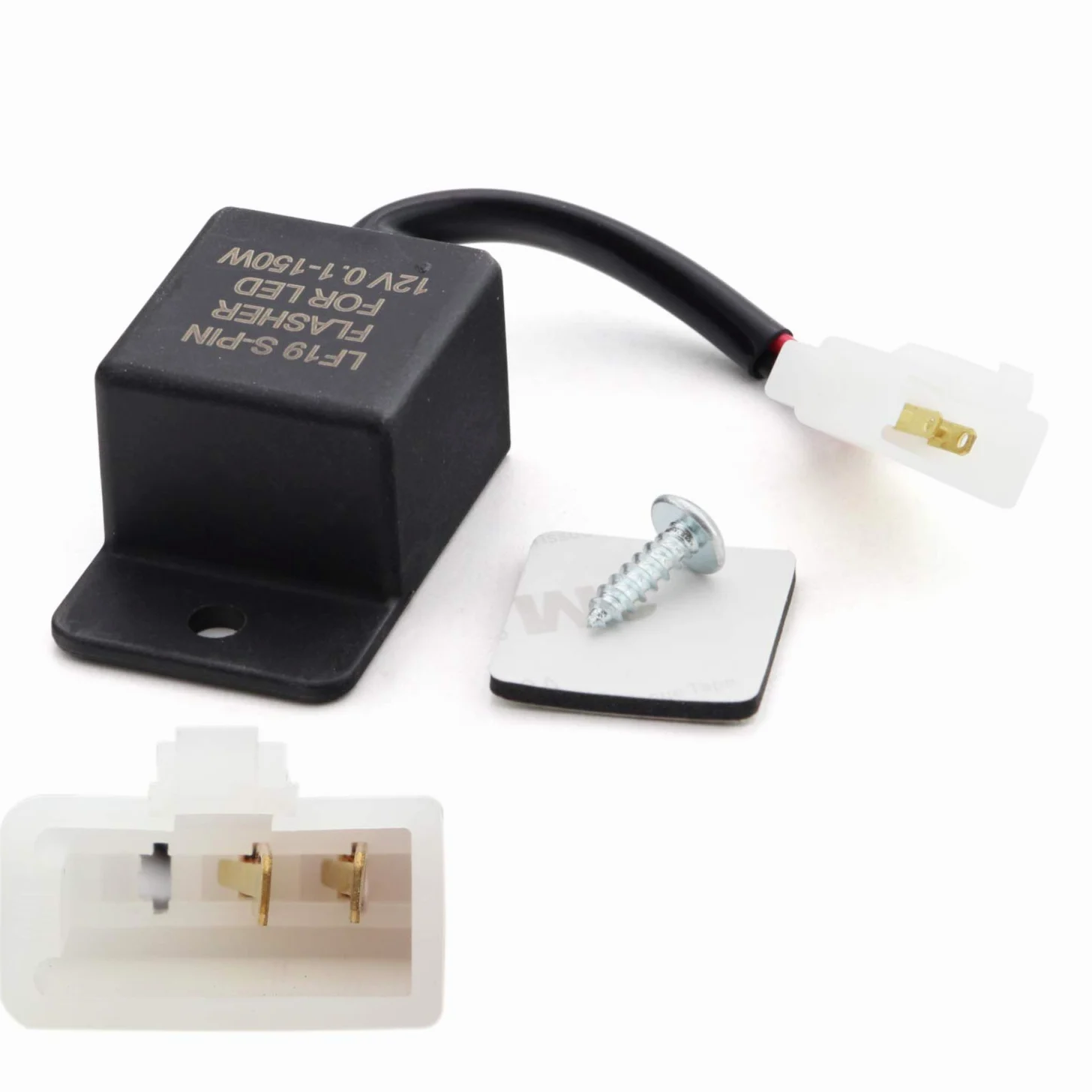 Area1 Juego de intermitentes LED M8 (4 unidades), efecto de luz de marcha atrás, certificado E, E-Mark (ECE) (V5), color negro, compatible con 4 x + relé)