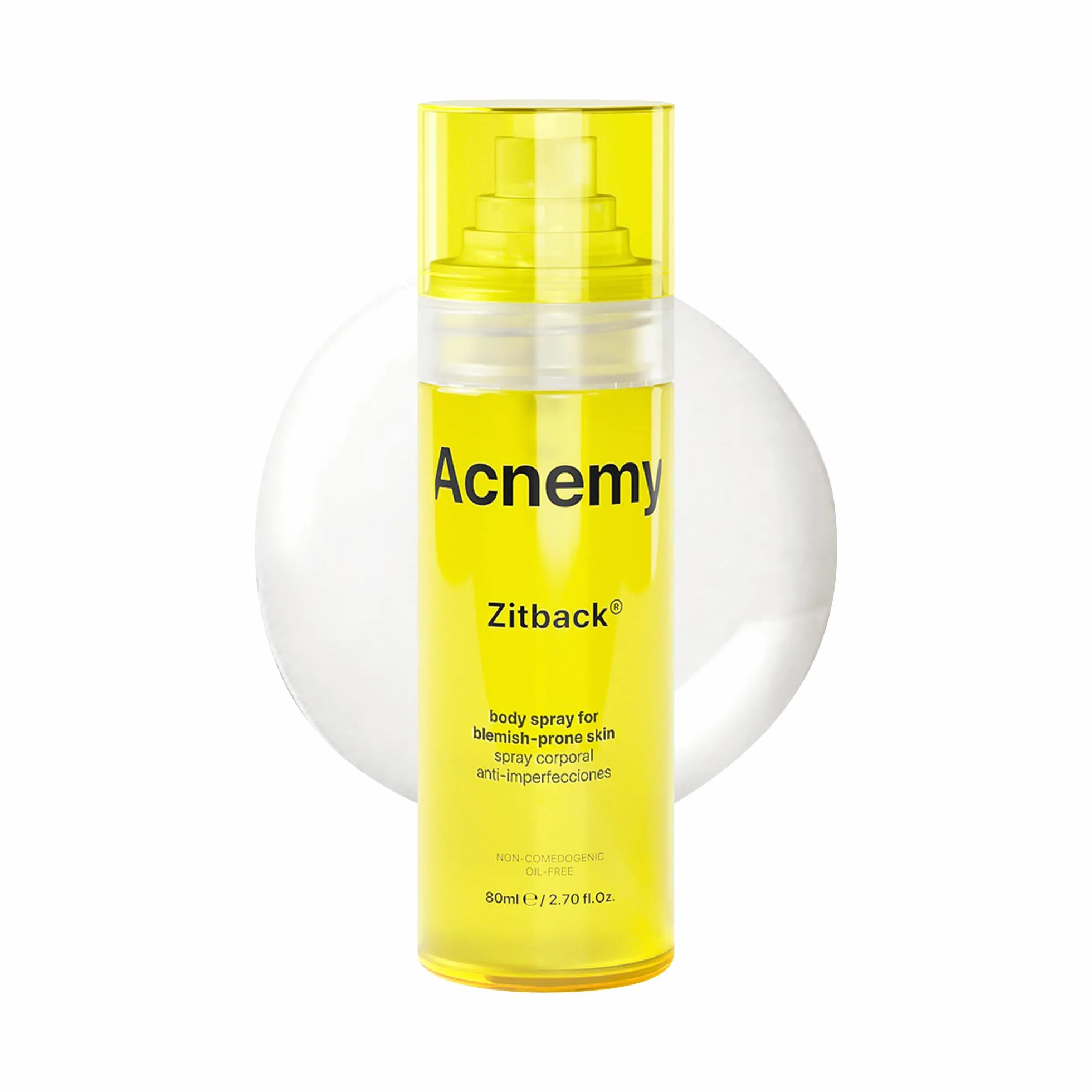 ACNEMY ZITBACK® Spray Corporal Antiacné con AHA y Agua de Limón, 80 ml – Elimina Espinillas