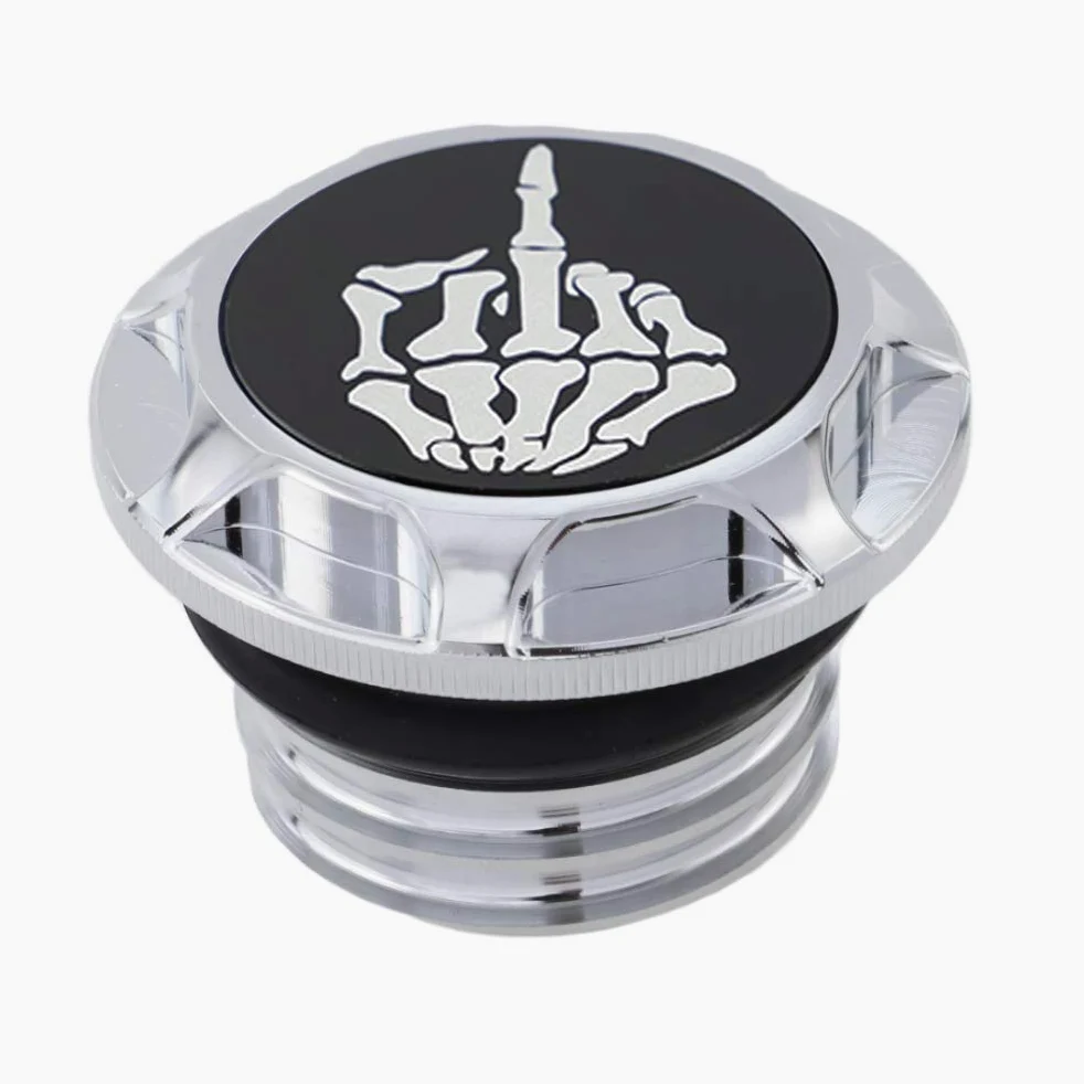 Tapa de aceite de tanque de combustible CNC de aluminio para Harley Davidson Sportster XL 1200 883 X48 Dyna - Dedo medio