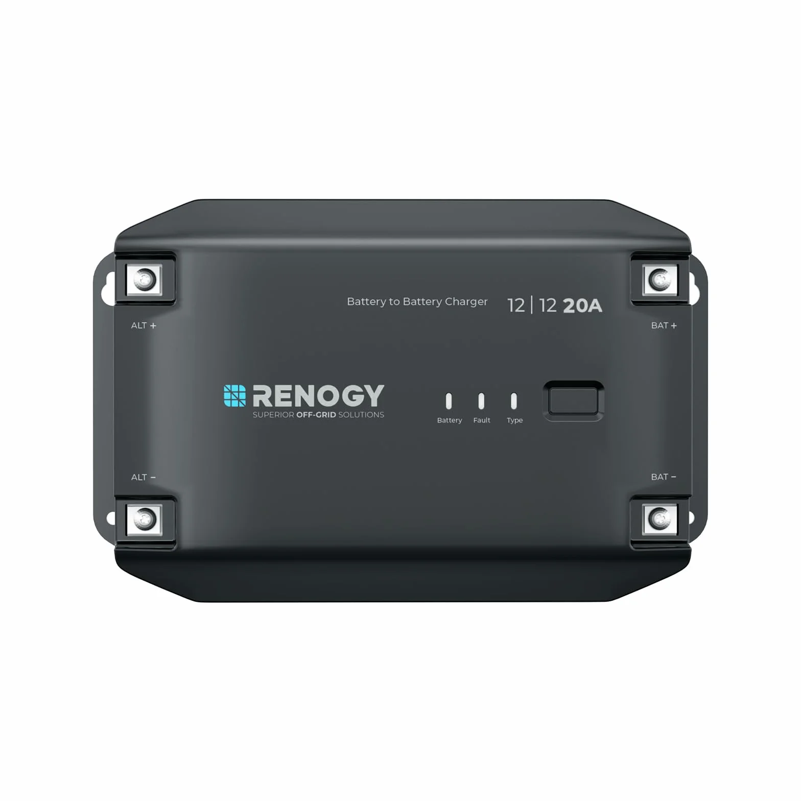 Renogy Cargador de batería 20 A DCDC, Cargador de energía Solar de 12 V, AGM, Flooded, Gel y batería de Litio, protección contra sobrecalentamiento