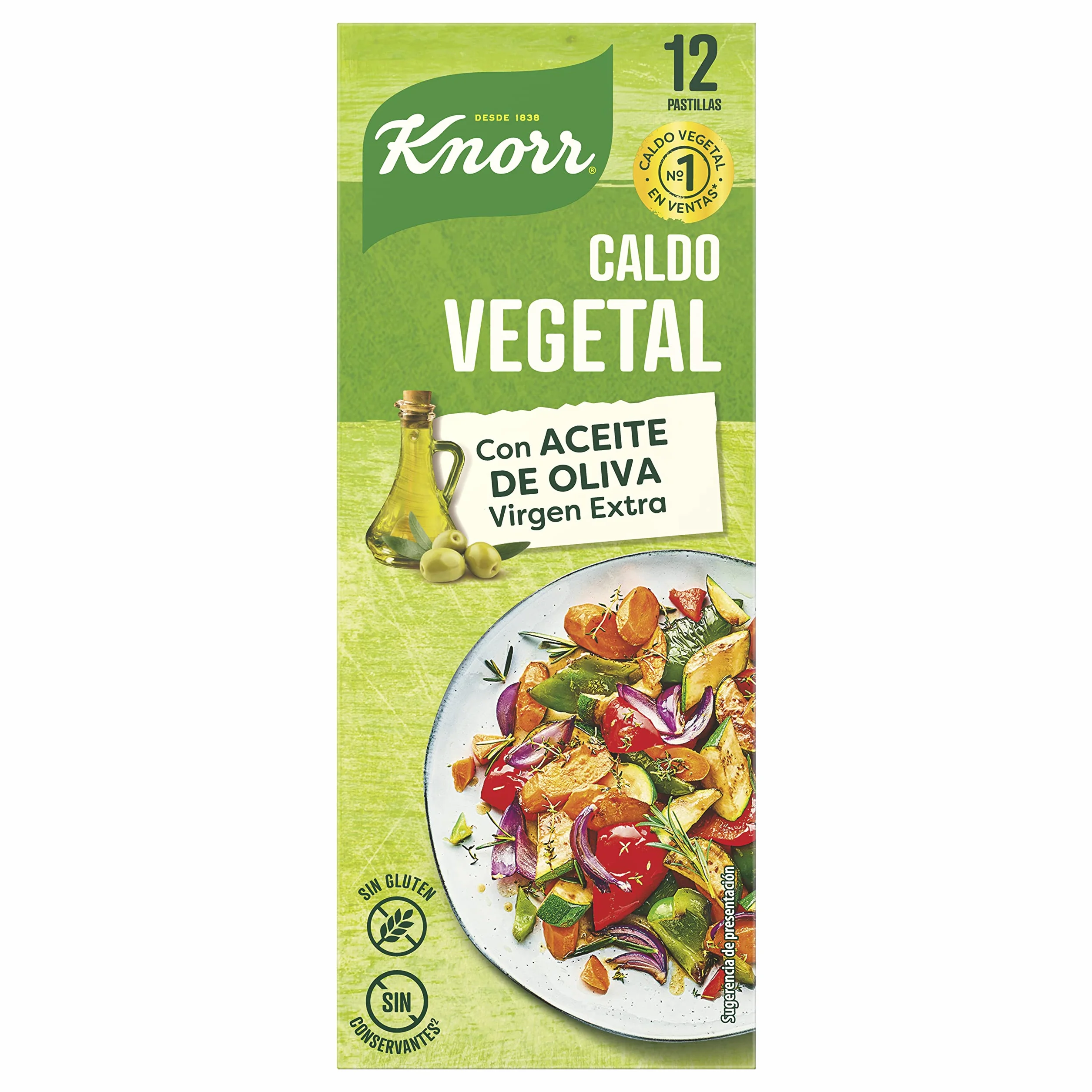 Knorr Caldo Vegetal 12 pastillas Pack de 18