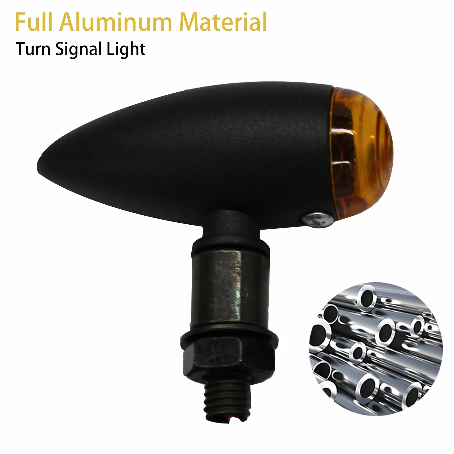 JMTBNO 2pcs Intermitentes Moto Homologados Bala Halógeno Lámpara Indicadores Señal de Giro Ámbar Luces Impermeables Universal 12V para Cruiser Chopper Cafe Racer Scooter Quad Enduro