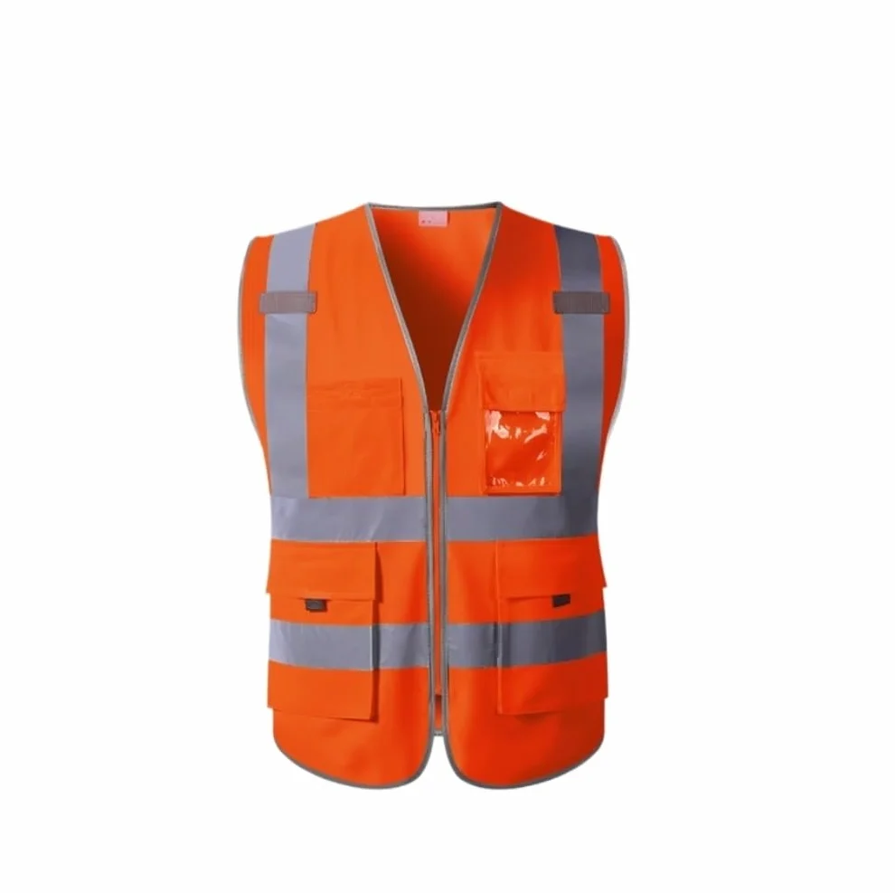 Chaleco de Trabajo de Alta Visibilidad, Chaleco Reflectante for tráfico de construcción Multicolor M a XXL(Black,XXL)