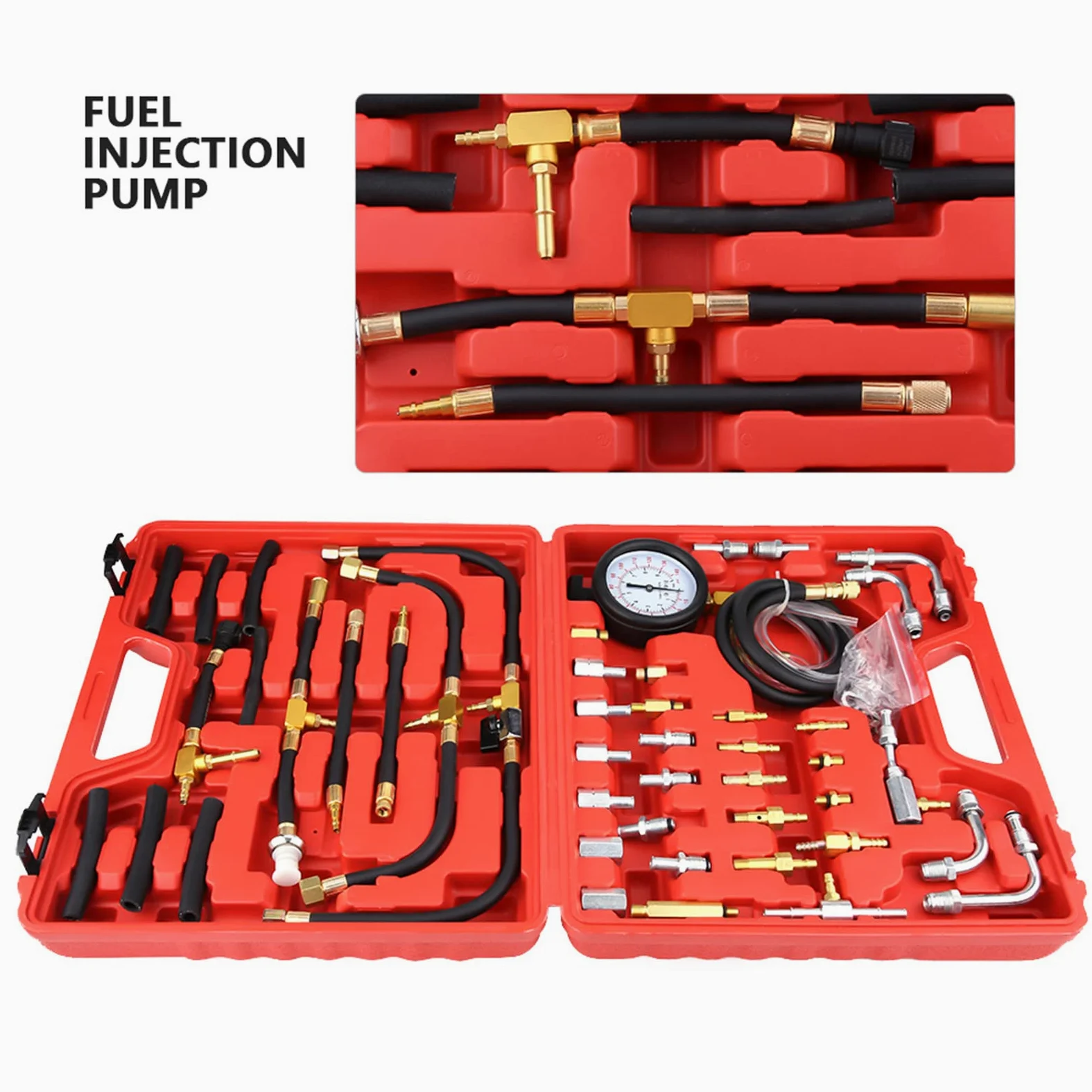 Probador de medidor de presión de XTEVU, herramienta de diagnóstico de inyección de, kit de probador de bomba de gasolina, kit de probador de de universal