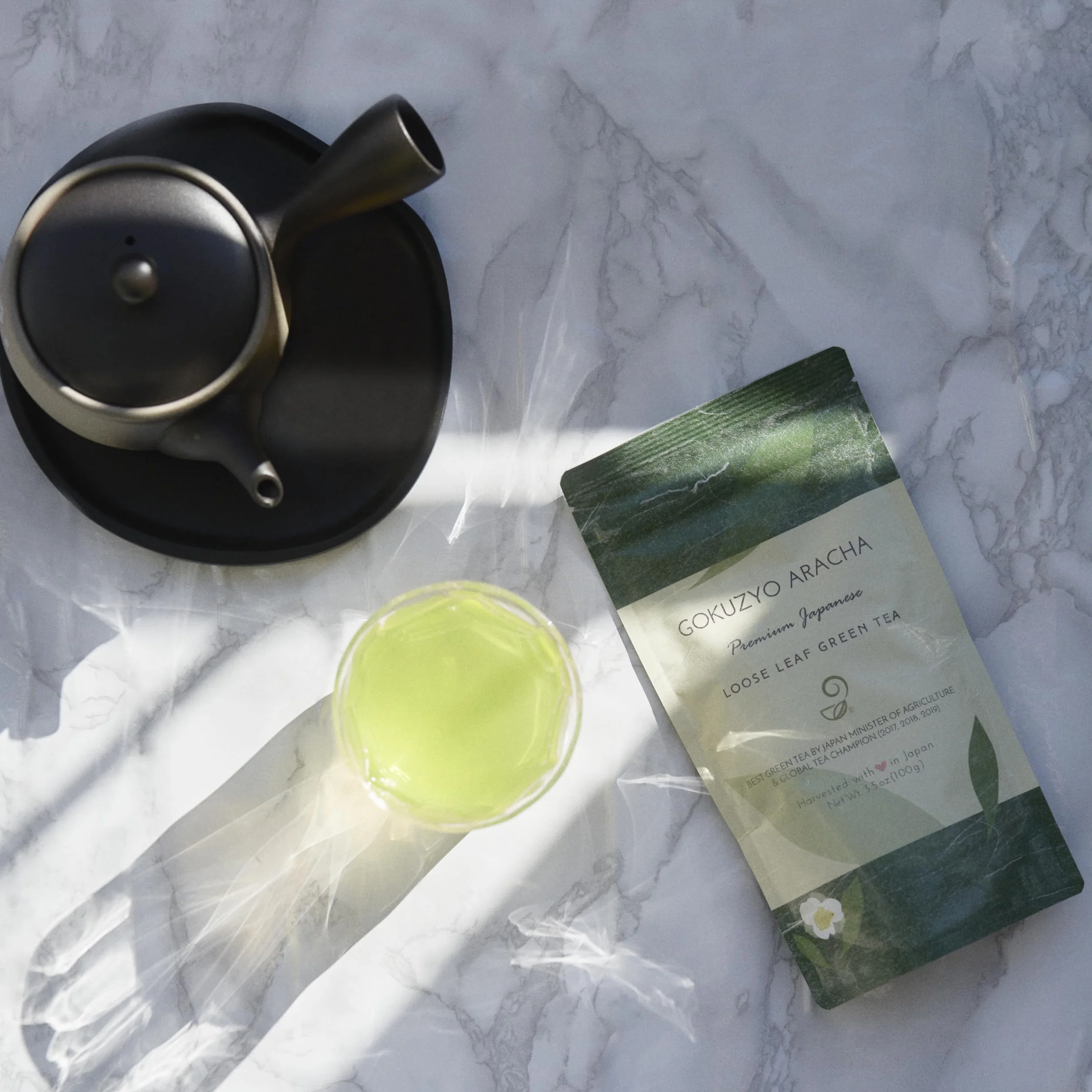 Co Gokuzyo Aracha Té verde japonés de hojas sueltas Sencha al vapor profundo 3.5 oz