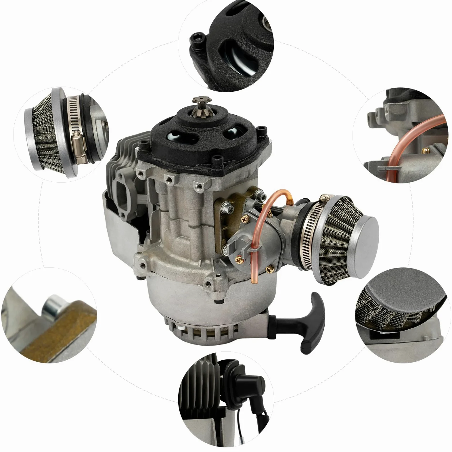 Motor de 49 cc, carburador de minimoto de 2 tiempos, para ATV, Dirt Bike, Quad, Pocket Bike, motor para Dirt Bike, motores para mini ATV, Quad con transmisión y carburador