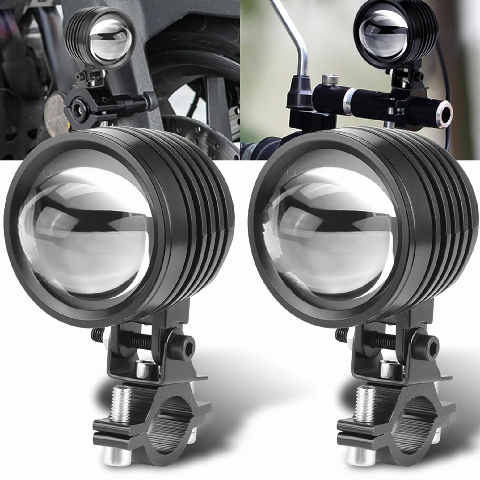Foco LED Para Motocicleta, Luz Antiniebla Conducción Haz Alto Y Bajo, Lámparas Auxiliares Para Camiones, SUV Moto Coche, UTV Faros De Motocicleta