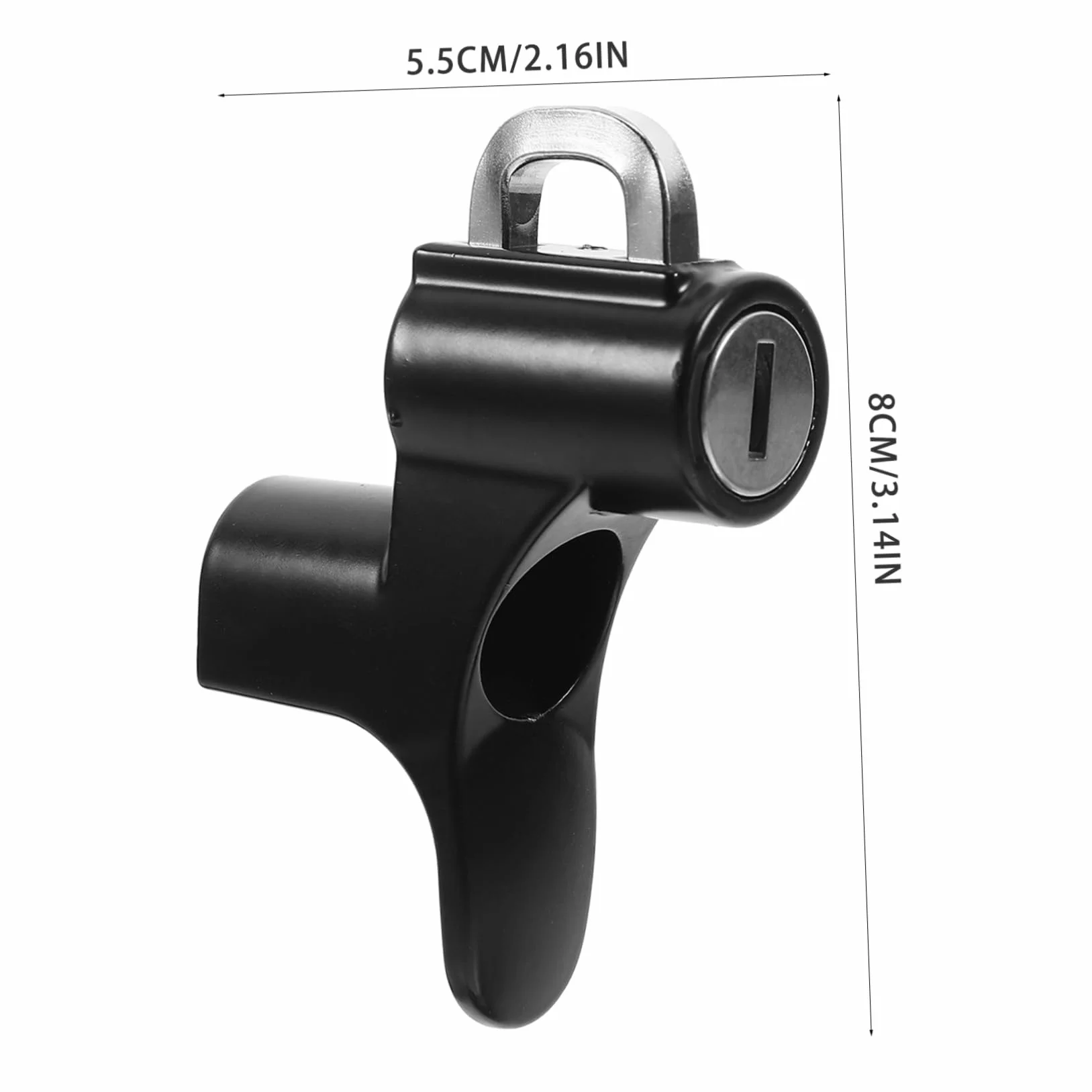 Vaguelly Candado para Casco de Moto Negro de Aleación de Aluminio, Cerradura Antirrobo Fiable Fijación Segura para Scooter y Accesorios de Casco