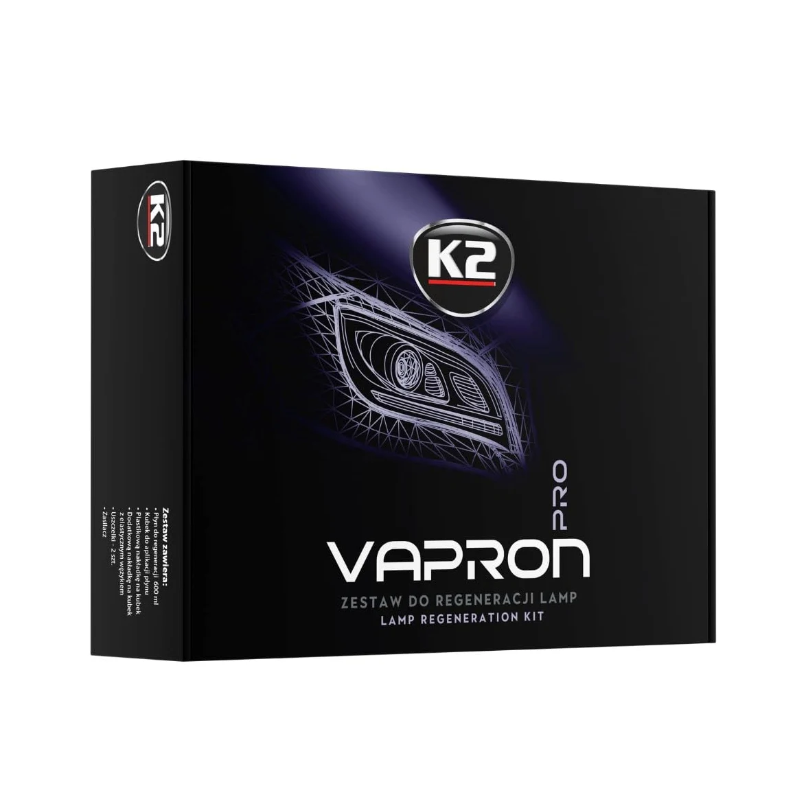 K2 Vapron Kit de Restauración de Faros – Reparación Profesional sin Desmontaje – Elimina Opacidad, Arañazos y Amarilleo – Incluye Líquido Restaurador y Accesorios