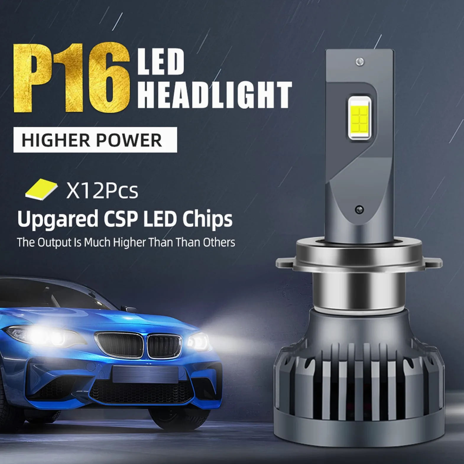Bombillas LED Para Faros Delanteros, 100 W, 10000 Lúmenes, Kit De Conversión De Faros LED Superbrillantes, 6500 K, Blanco Frío, IP68 A Prueba De Agua, Paquete De 2,H4