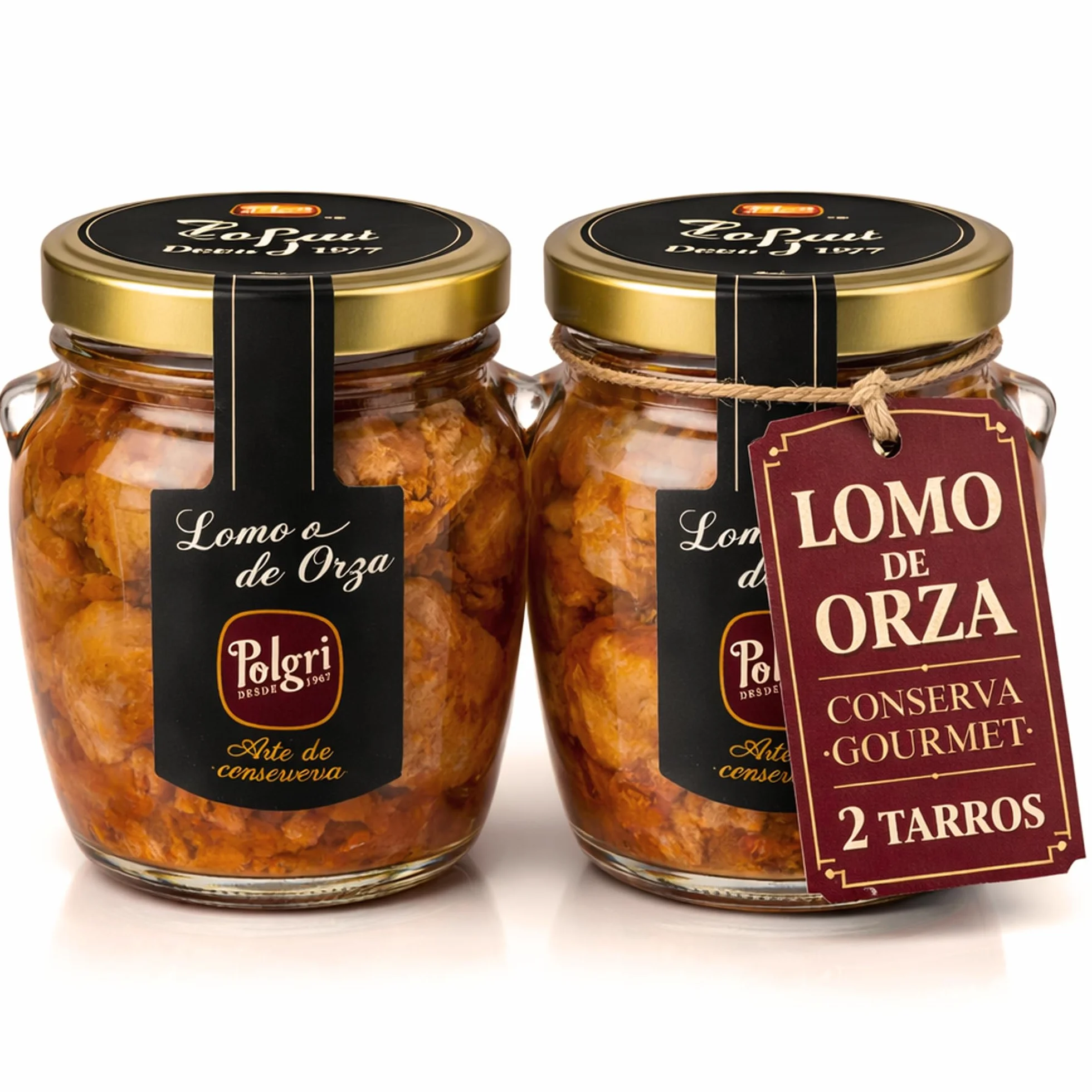 POLGRI Lomo de Orza Lomo Frito Conserva Gourmet Pack 2 Tarros 780 g Receta Artesana Cerdo Listo para Servir