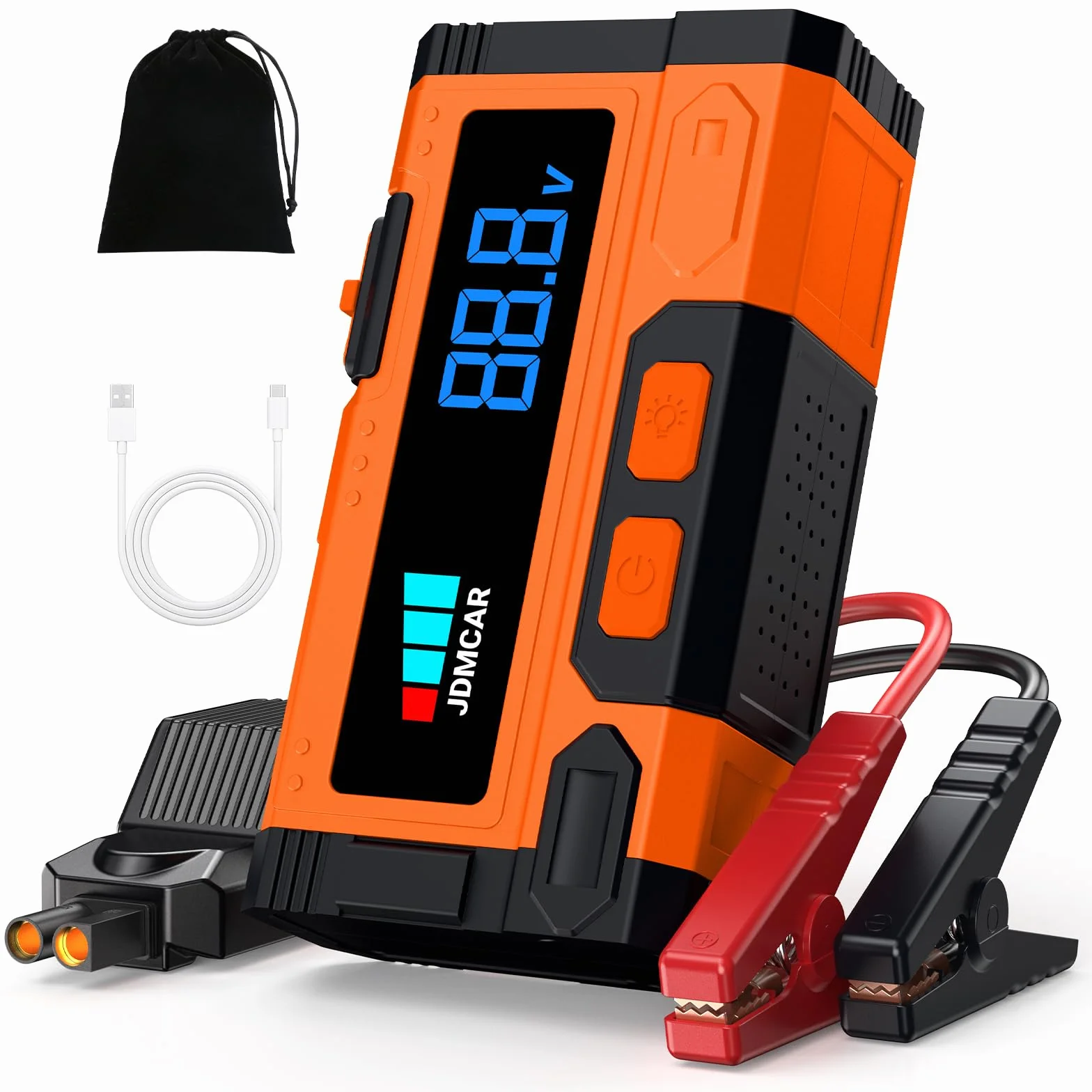 Arrancadores de Bateria de Coche 10000A 12V Arrancador de Coches Motor 9.0L Gasolina 8.5L Diesel Portatil Pantalla LCD Carga Rapida Linterna LED