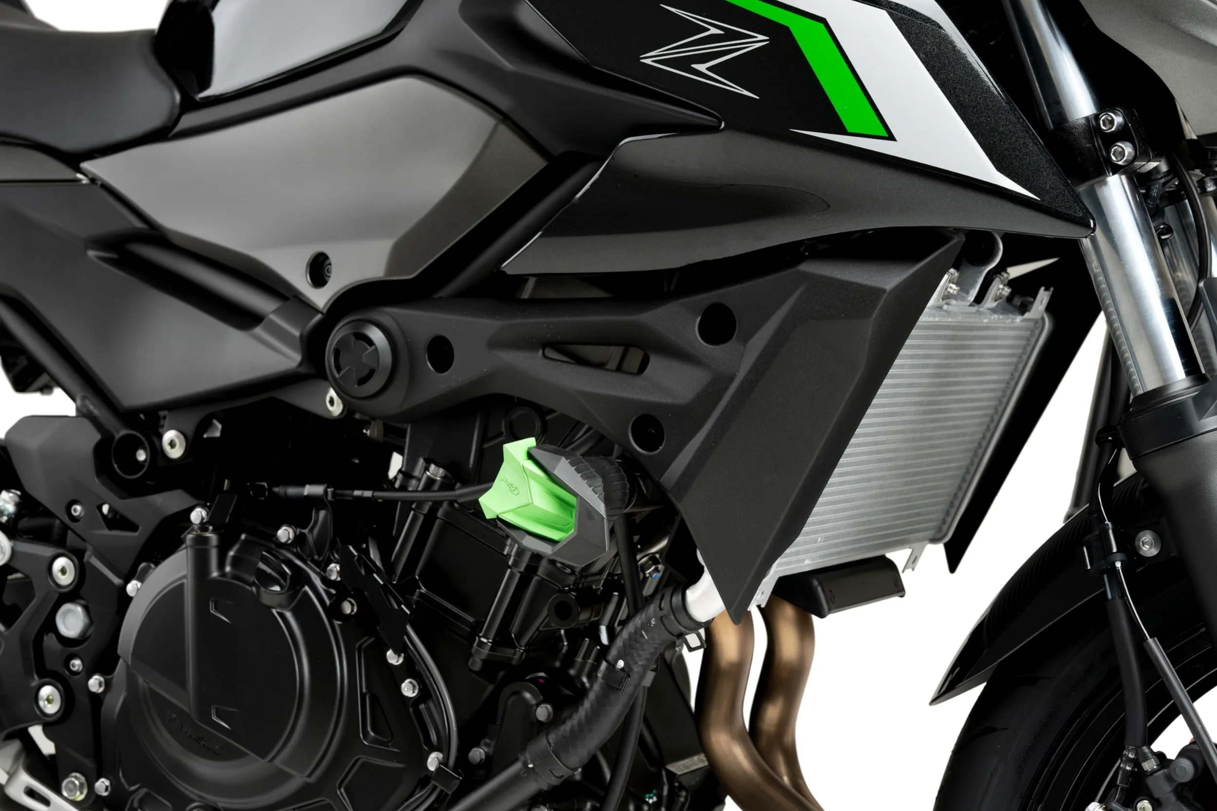 Puig 22011N Protectores de Motor R19 on topes de Nylon y diseño Compacto para protección Integral del chasis y Motor, Negro