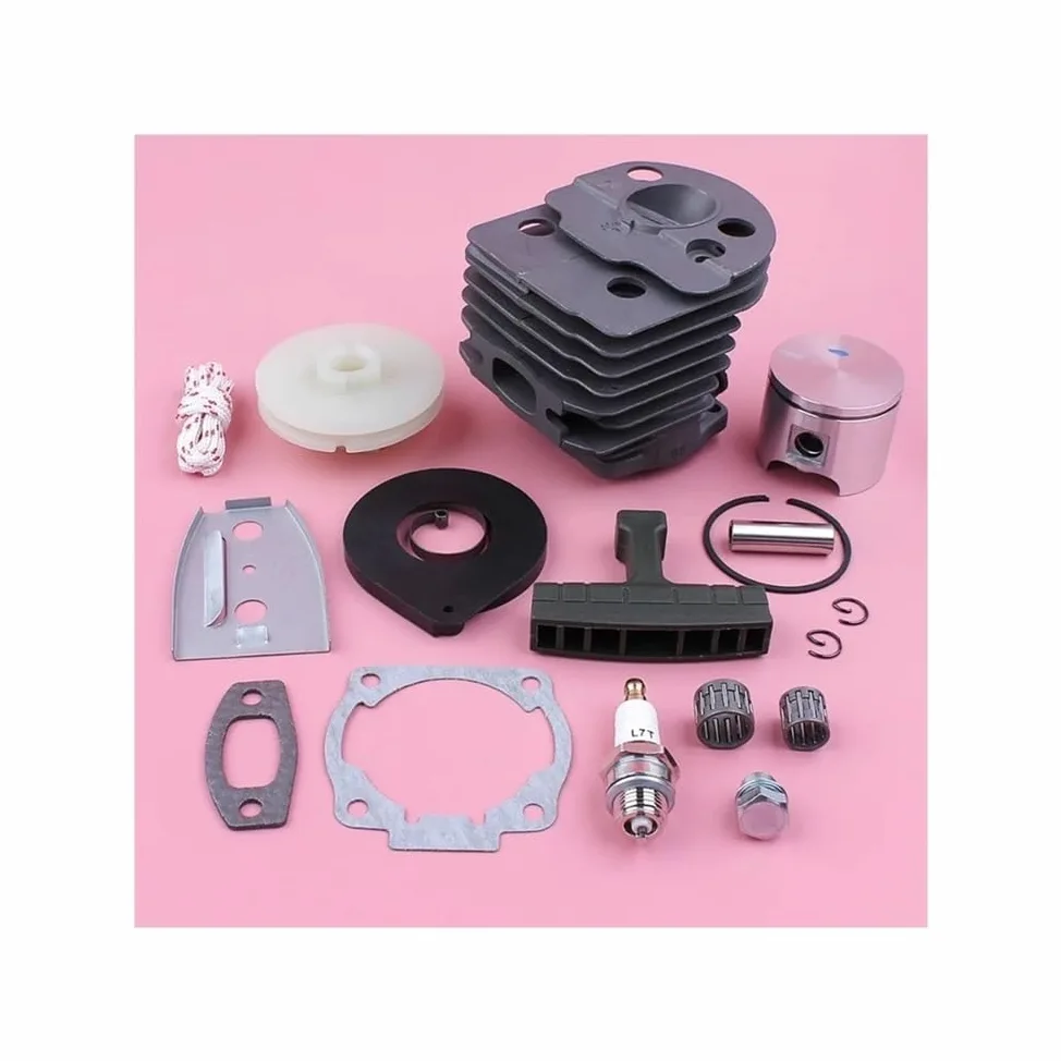 Kit de pistón de Cilindro de 46 mm, polea de Arranque de Retroceso, Mango de Resorte, Cuerda de Agarre, Piezas de Repuesto for Motosierra 55 51